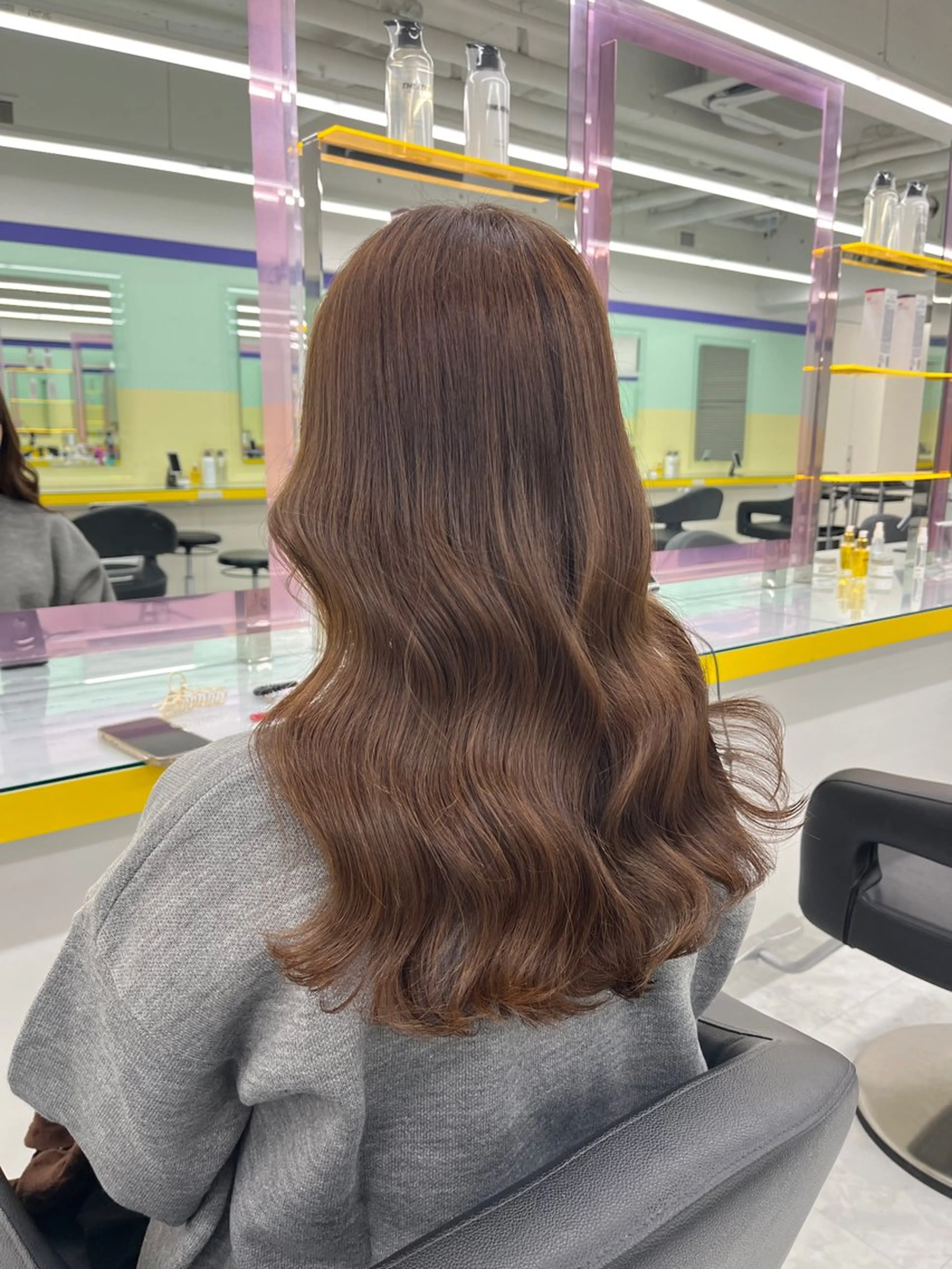 セミロング カラー ヘアアレンジ ベージュカラー ミルクティーベージュ ヘアカラー 🎀Girly艶髪 暖色🎀Harukaのヘアスタイル