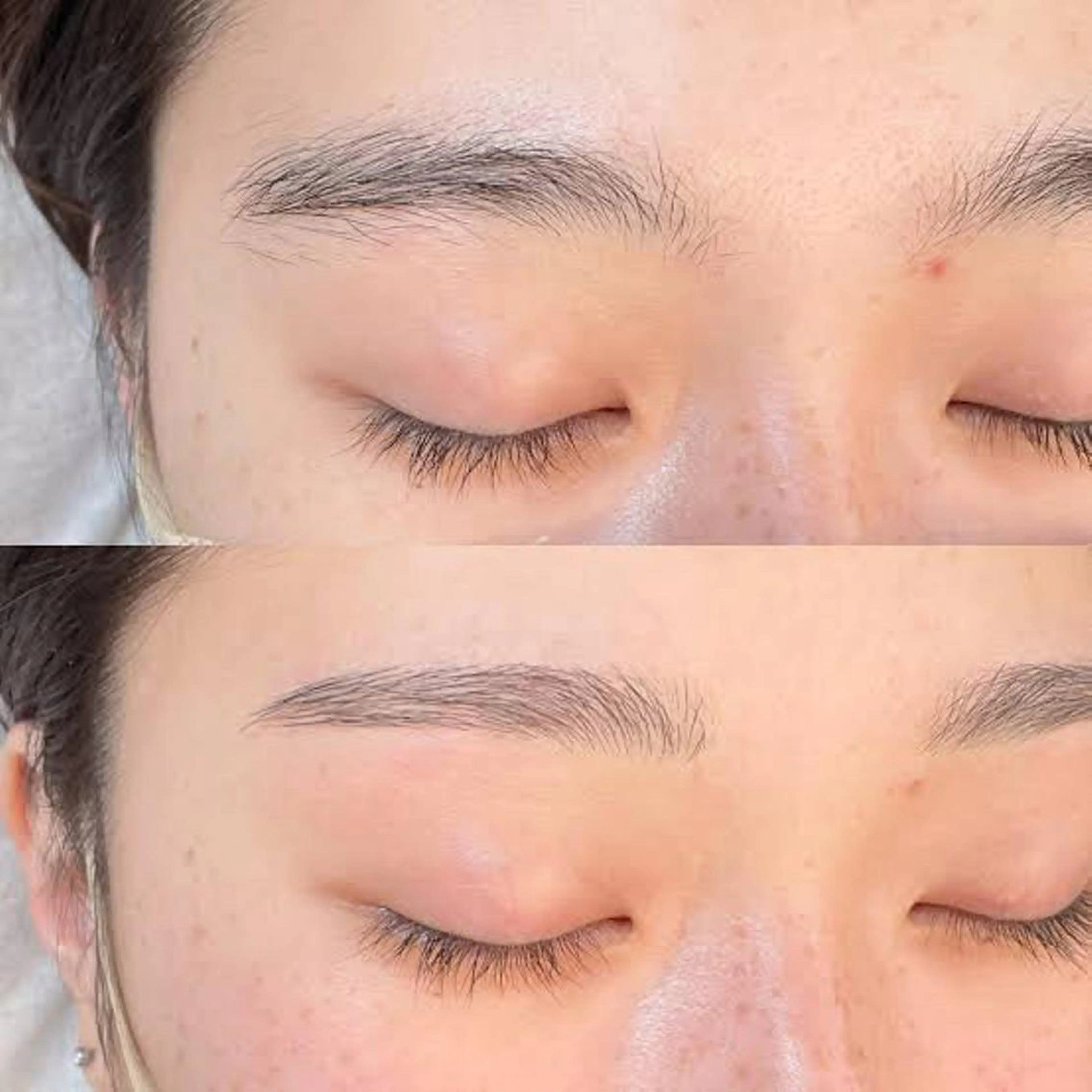 アイブロウ 眉毛ワックス脱毛 ブリーチなしカラー レイヤーカットのヘアスタイル