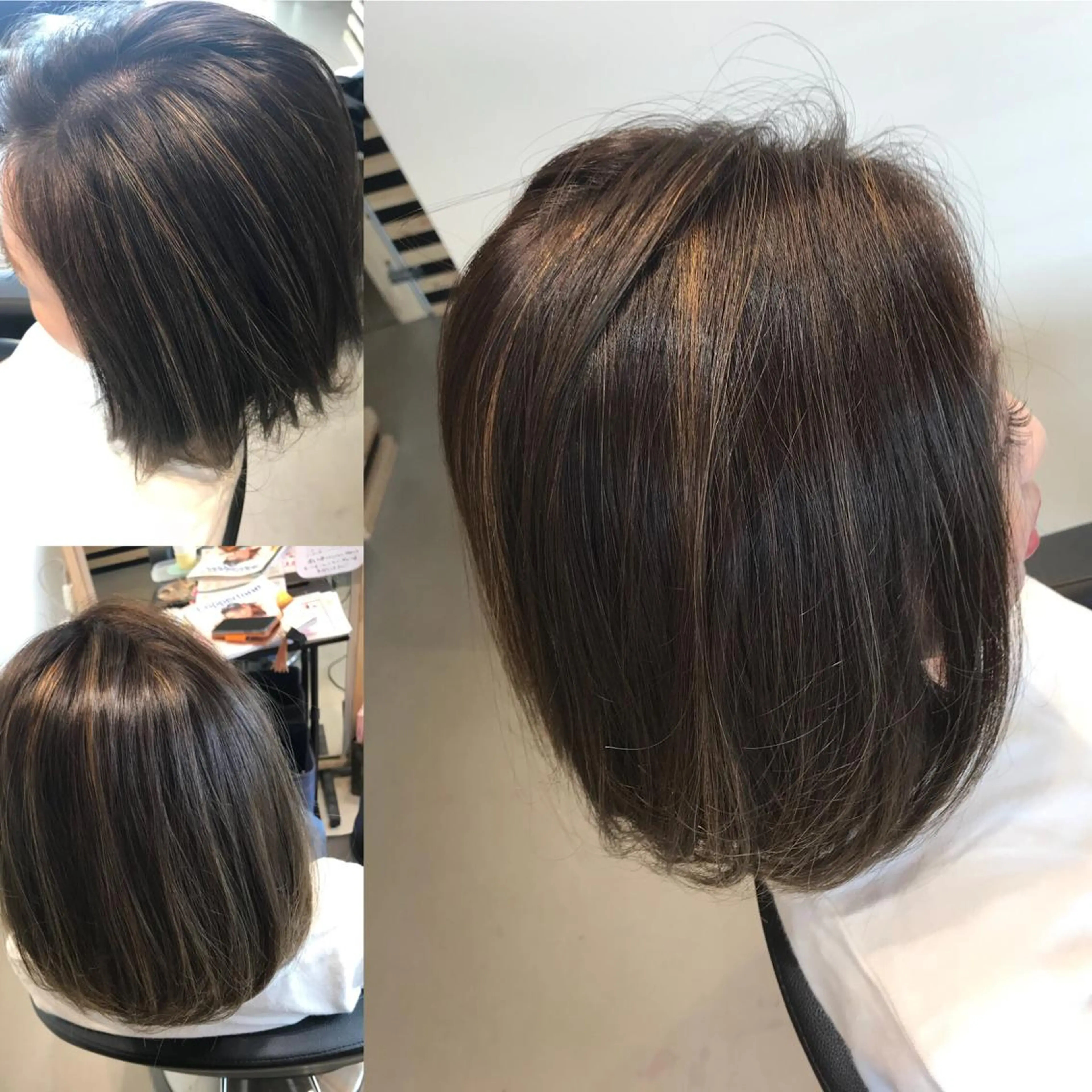 ミディアム カラー グラデーションカラー グレージュ ハイライトカラー ハイライト ヘアカラー 大久保 隆蔵のヘアスタイル