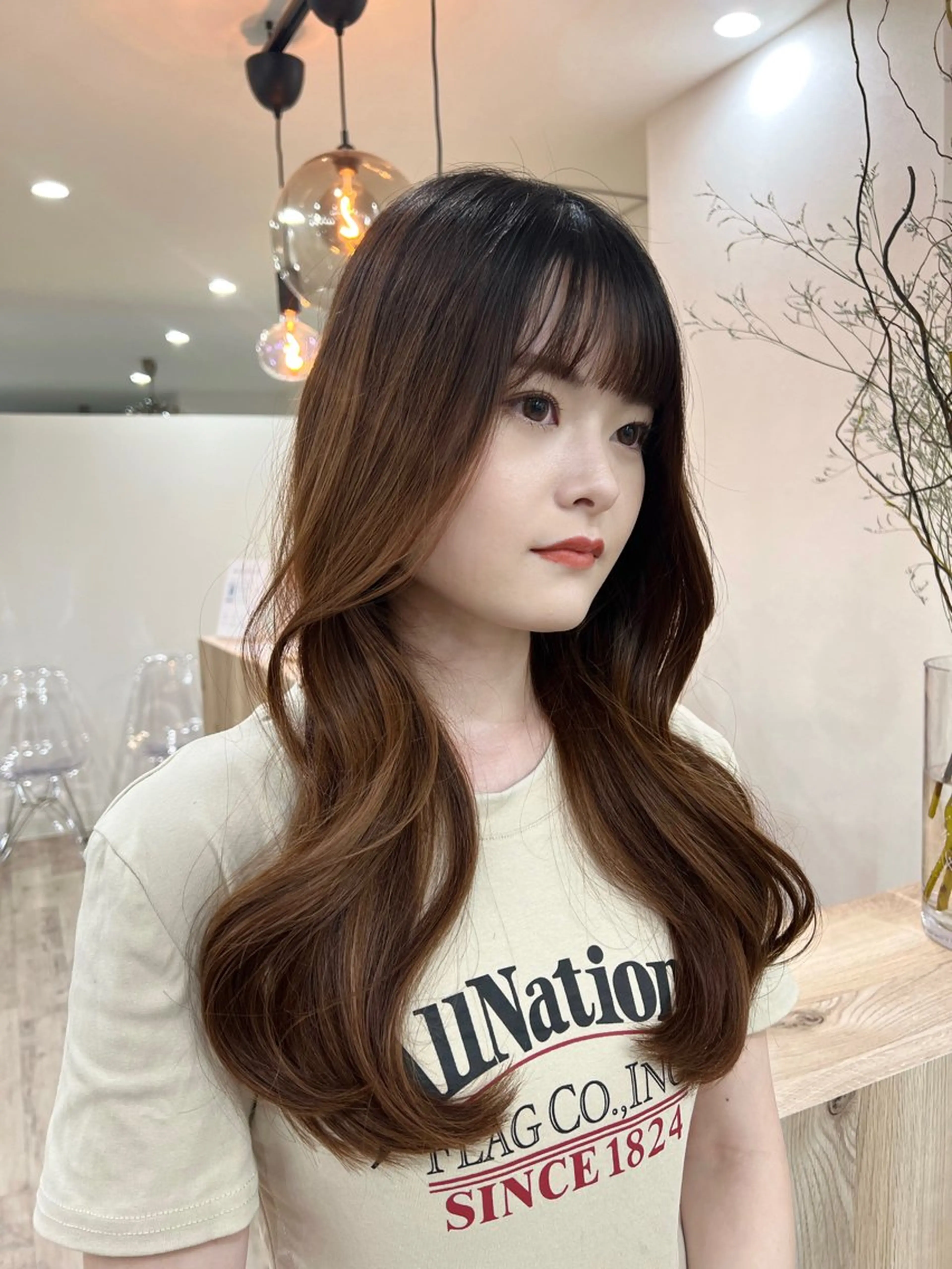 ロング カラー ヘアアレンジ くびれヘア トリートメント TOKI mahoのヘアスタイル