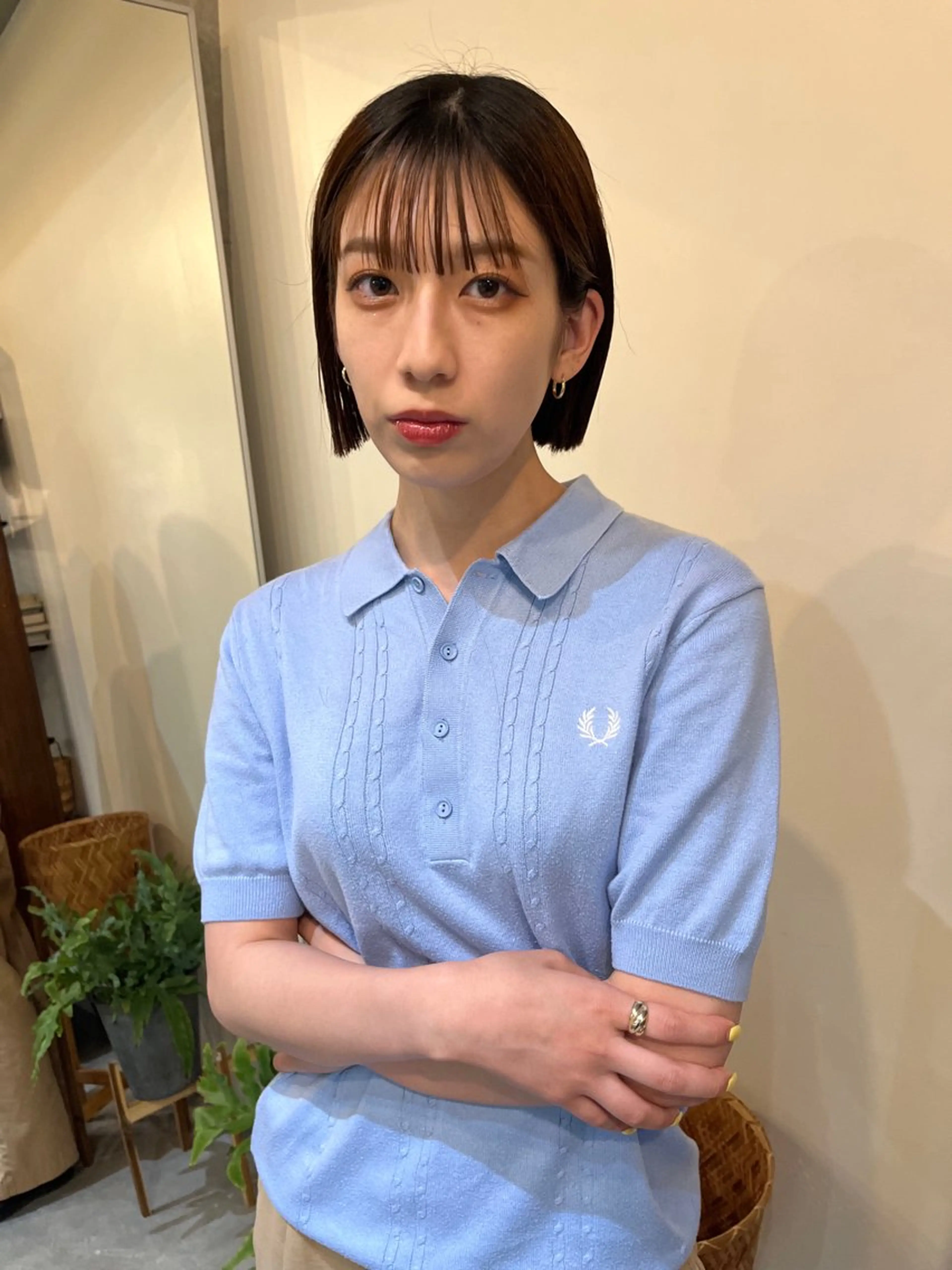 ショート 切りっぱなしボブ ボブ タッセルカット カット レイヤーカット/ウル フ　chinatsuのヘアスタイル