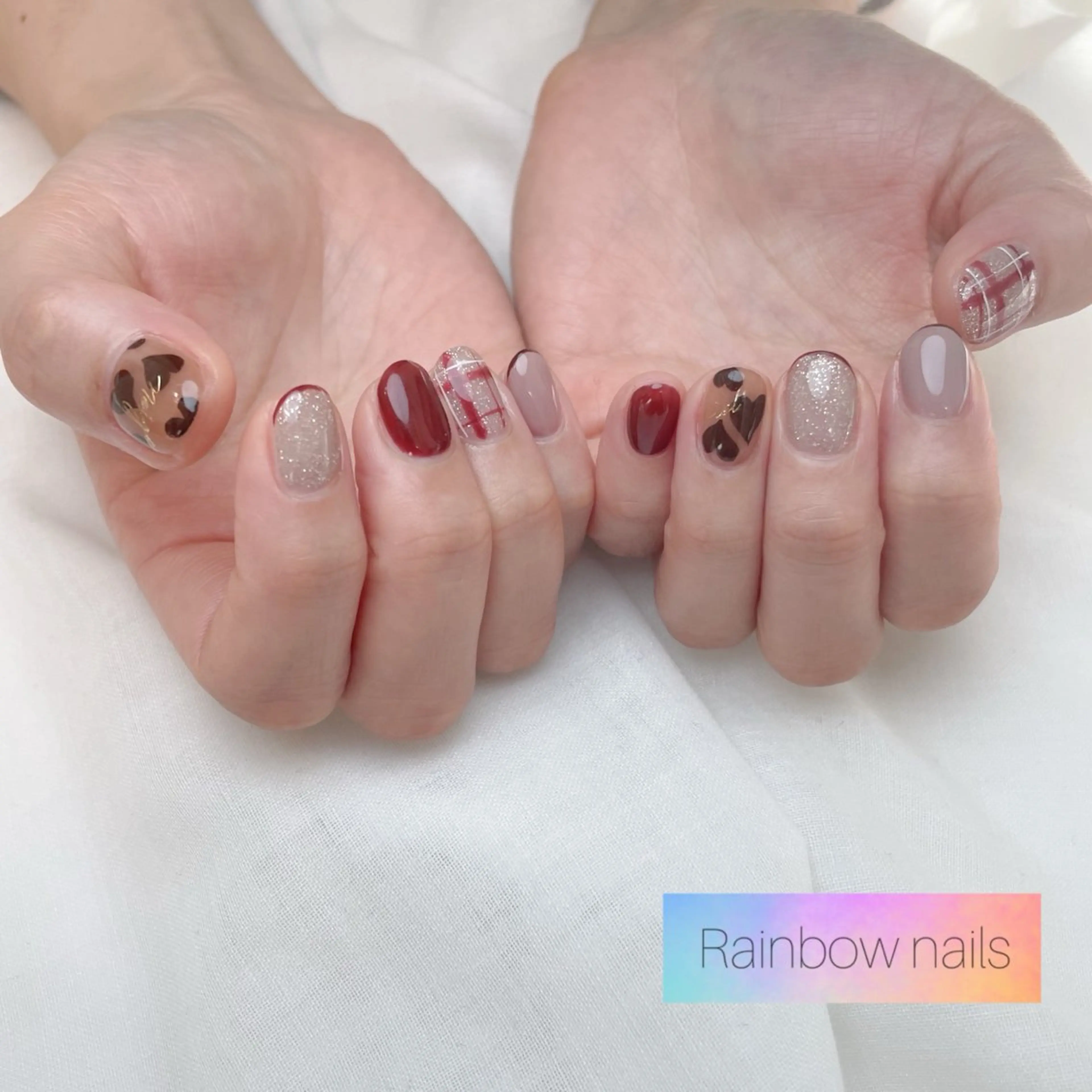 ネイル Rainbow nailsくろちゃんのネイルデザイン