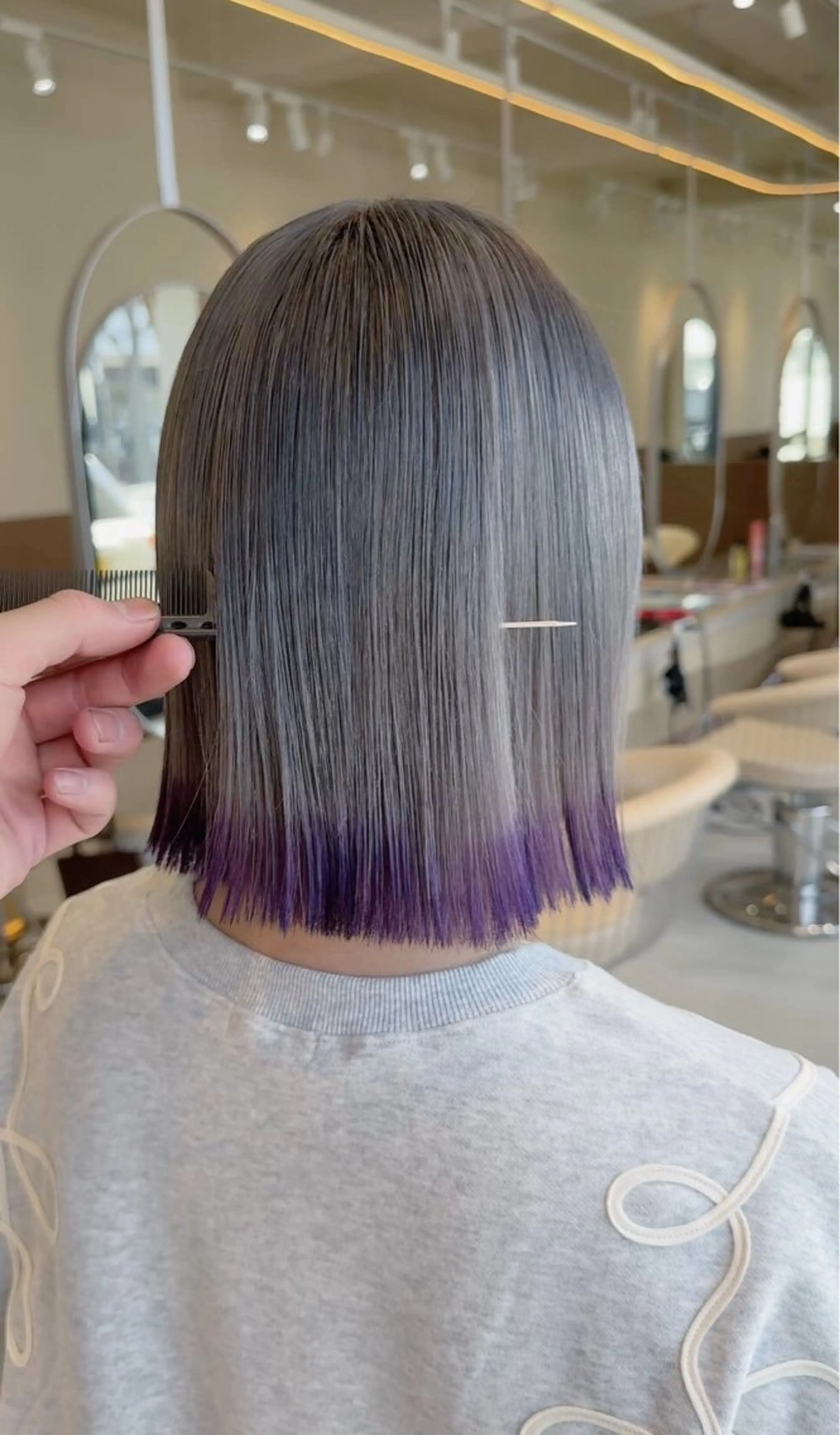 ミディアム カラー La fith hair ruu.所属・lafithhair ruu.南本庄のヘアスタイル