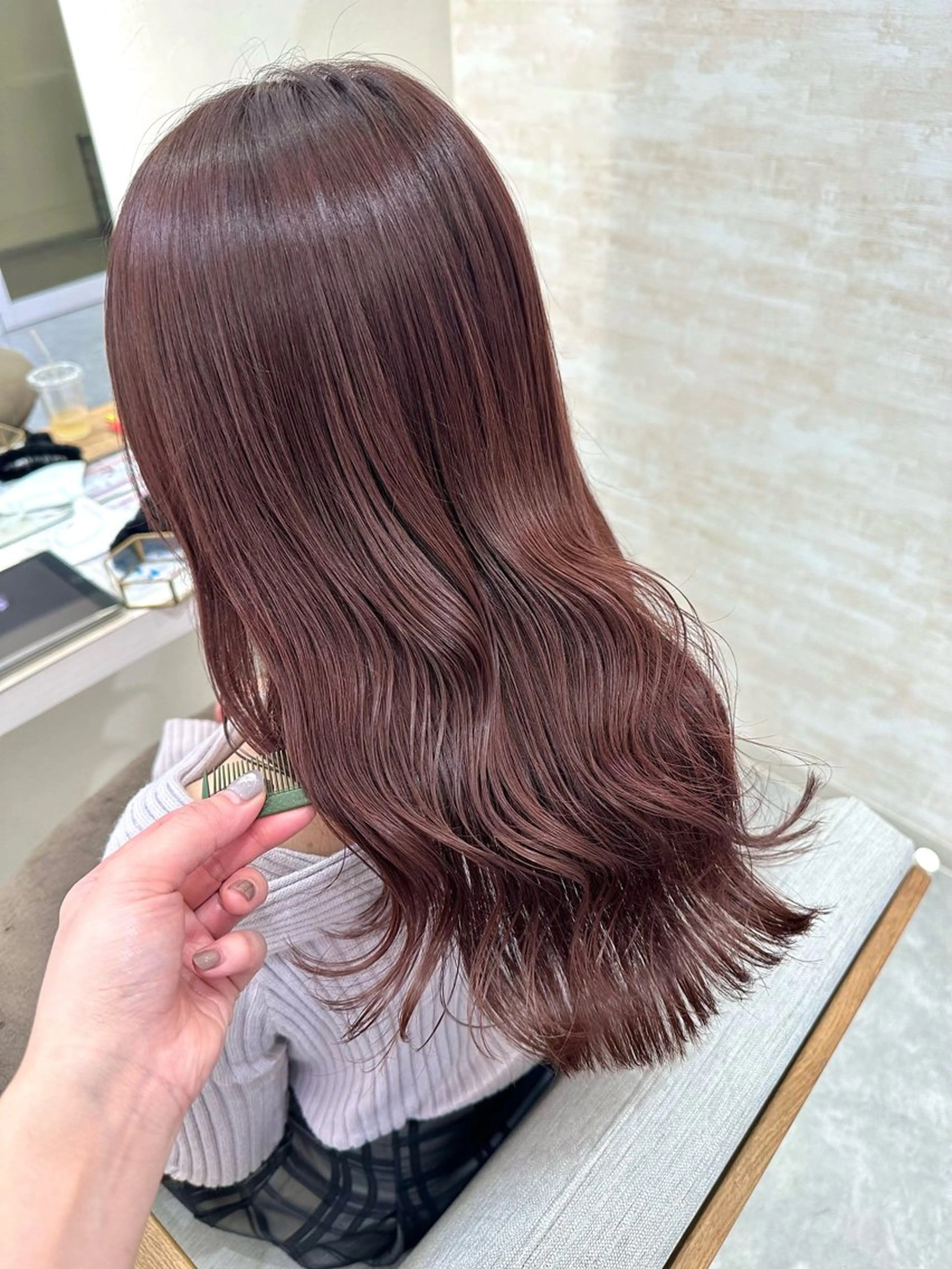 セミロング ヘアカラー トリートメント 髪質改善&ヘアケア 永山若奈のヘアスタイル