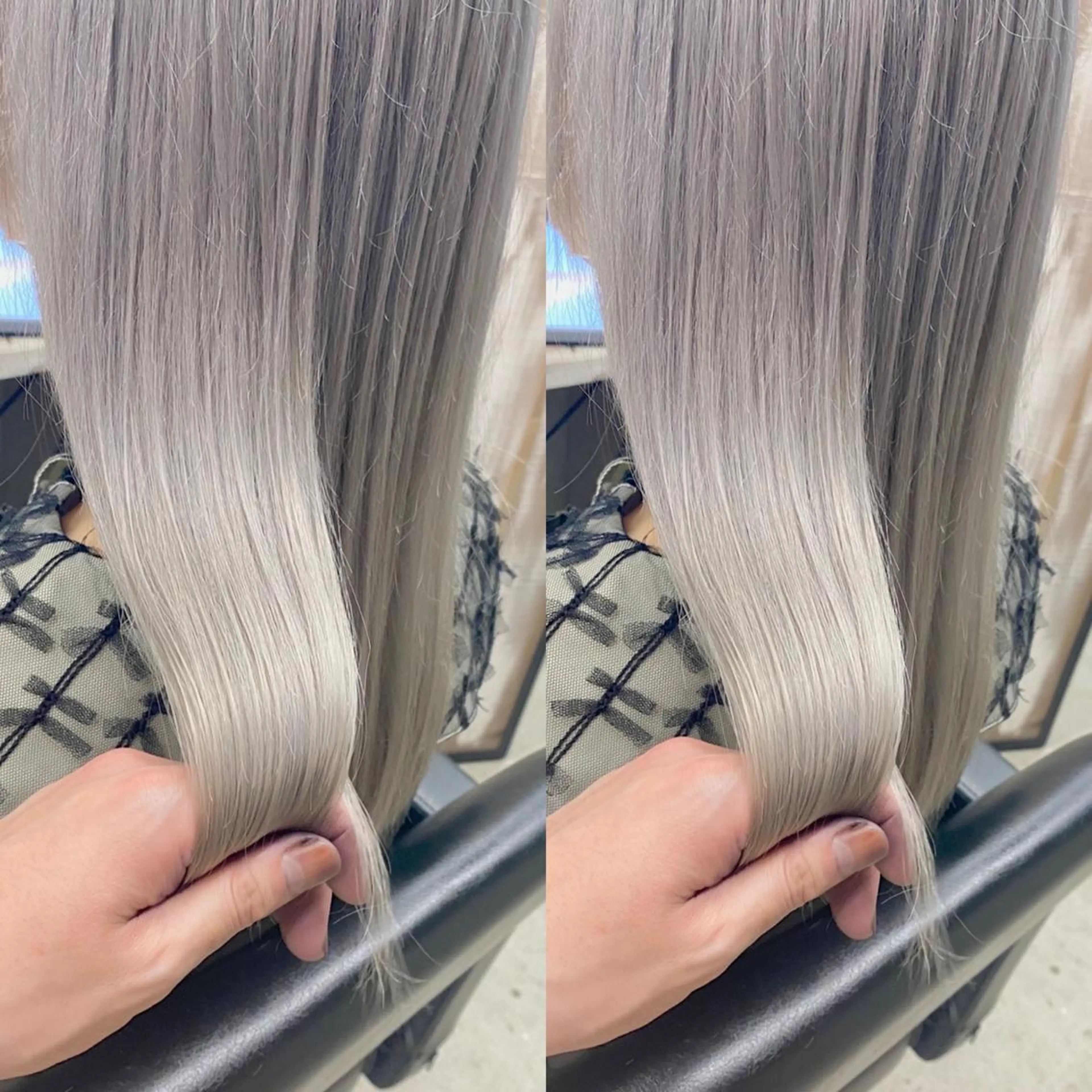 セミロング カラー ブリーチ ハイトーンカラー ヘアカラー トリートメント ヘアセット 色気グレージュ 🤍kosuke🤍のヘアスタイル