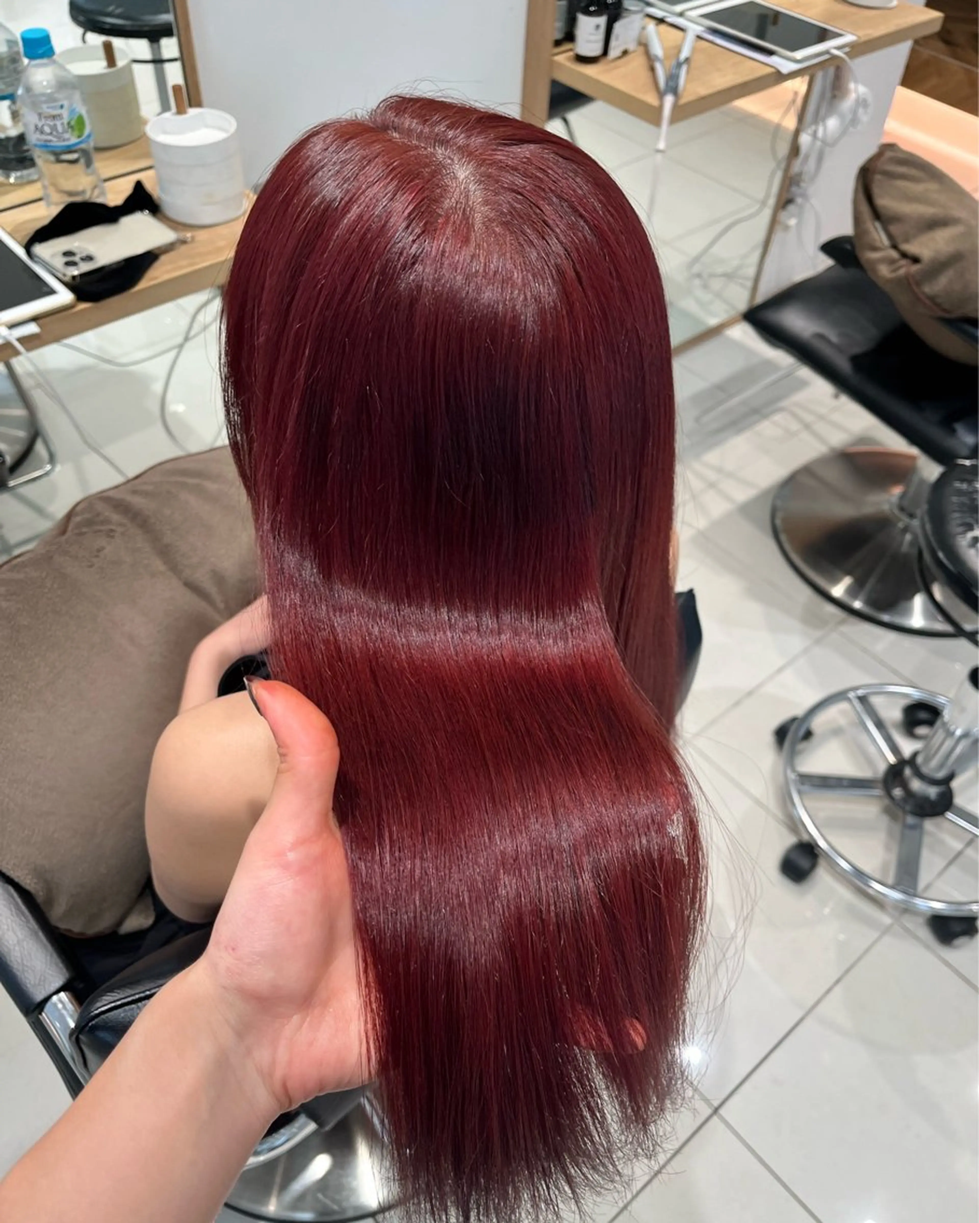 セミロング ヘアカラー トリートメント ヘアセット ワインレッド/暖色 ◎RUKI.のヘアスタイル