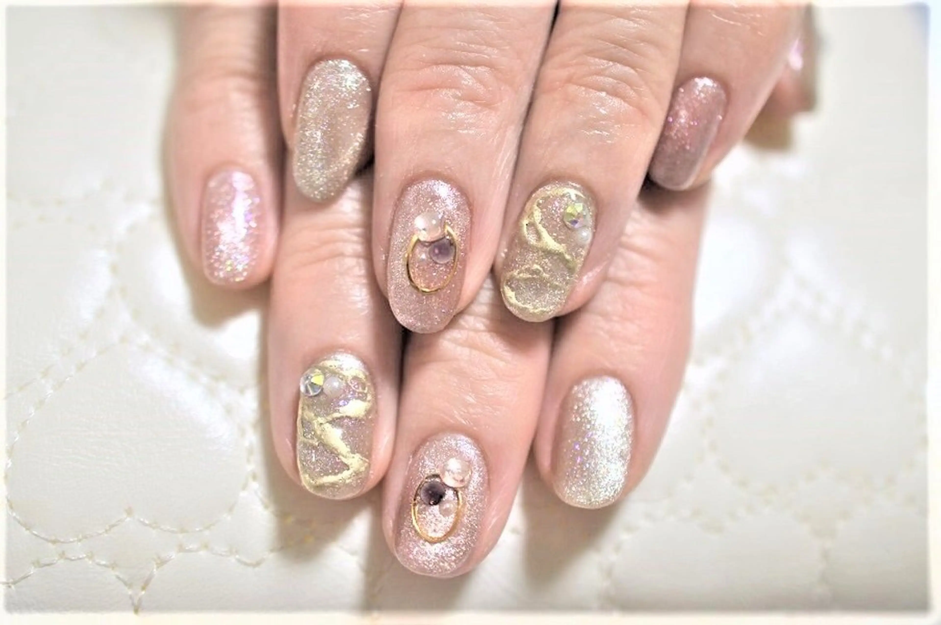 ネイル ジェルネイル 氷ネイル・うるうるネイル マグネットネイル オフィスネイル パラジェル nail Haniel所属・半蔵門サロンハニエル 魅神 ちよのネイルデザイン