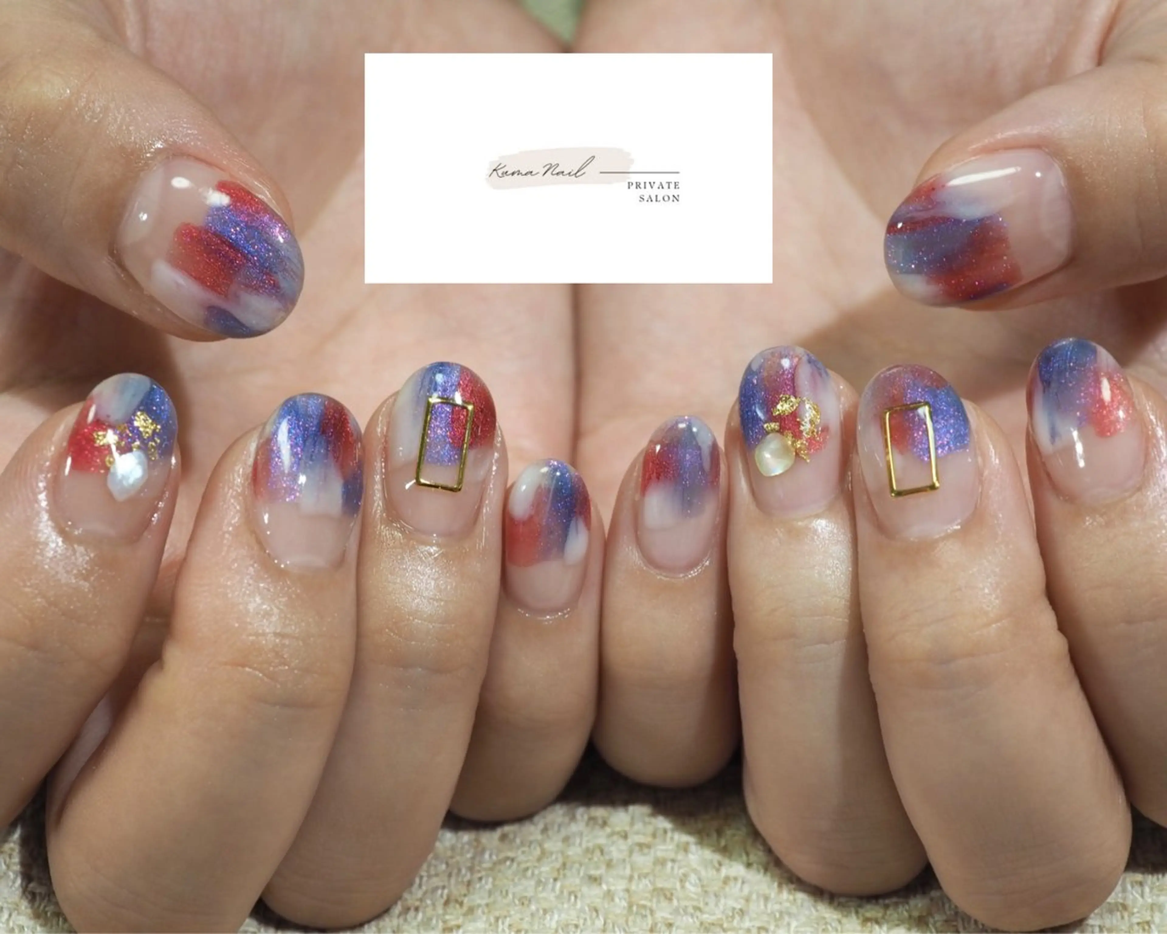 ネイル ニュアンスネイル ショートネイル 藤が丘/守山/長久手 Kuma Nailのネイルデザイン