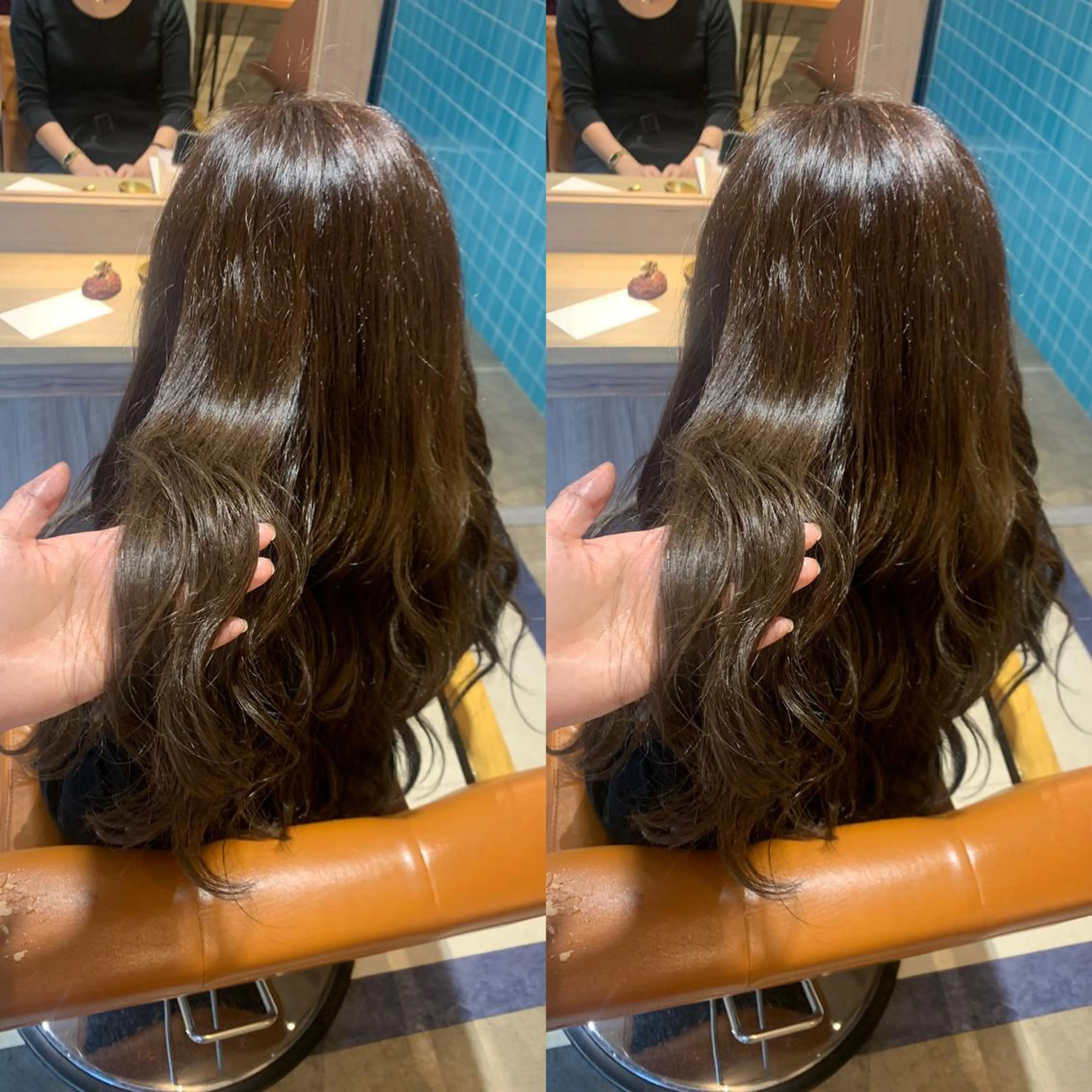 セミロング カラー ブラウンカラー オリーブブラウン 韓国🇰🇷 ✂︎hair 内田愛のヘアスタイル