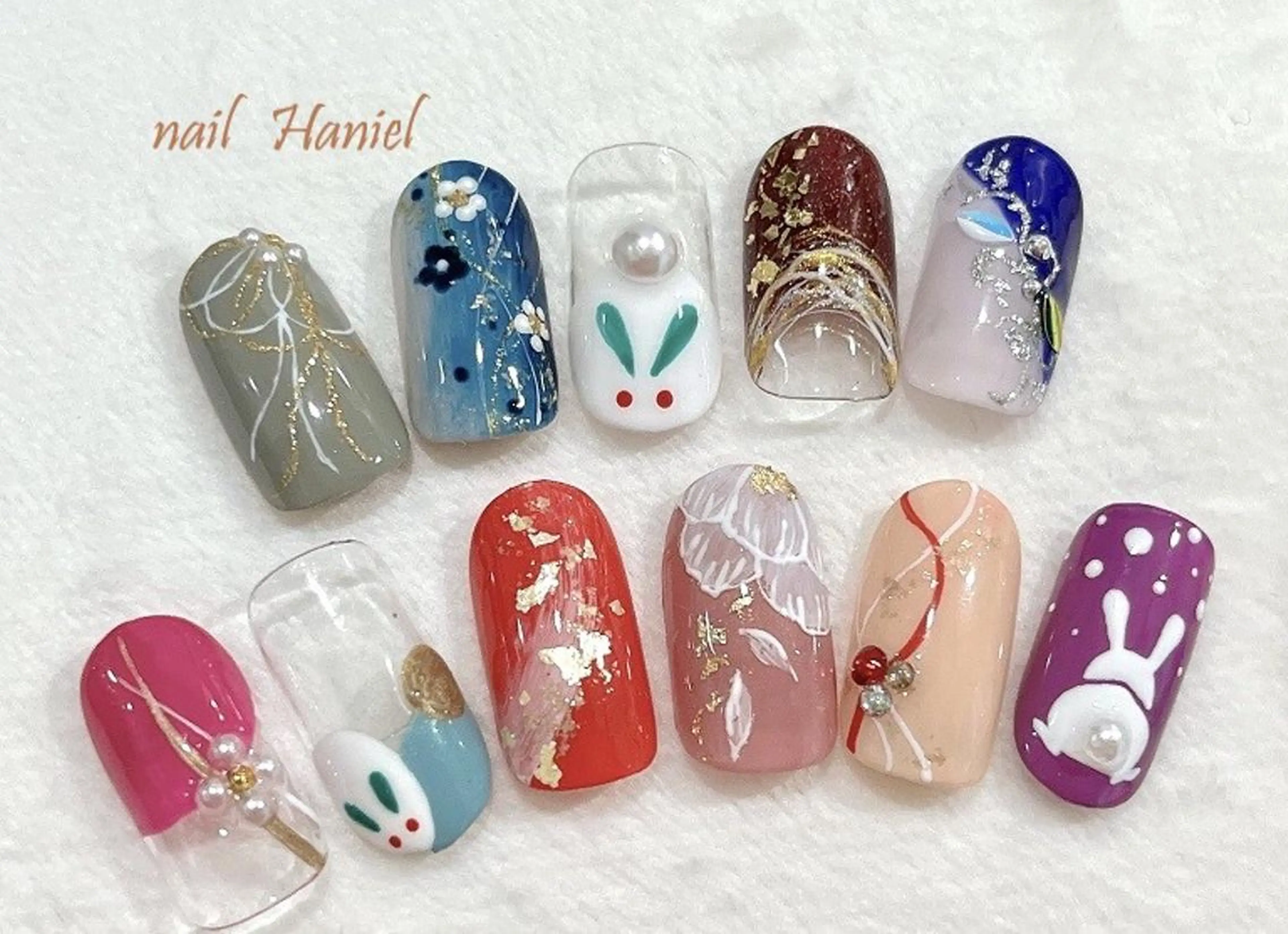 ネイル マツエク・マツパ 成人式 パリジェンヌラッシュリフト 一重×まつ毛パーマ アートネイル 成人式 nail Haniel所属・半蔵門サロンハニエル 魅神 ちよのネイルデザイン