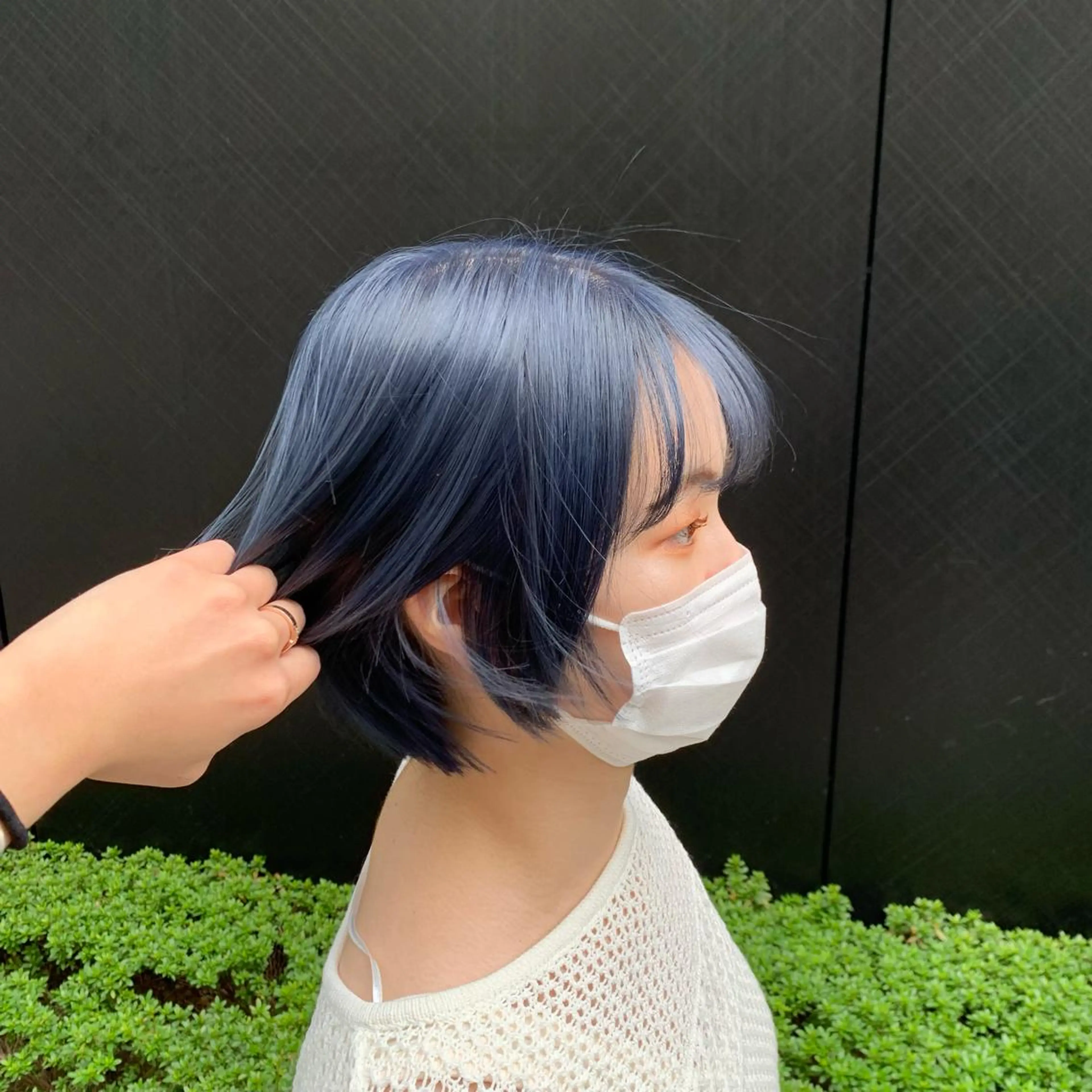 ショート カラー ブルーカラー LAFF きよののヘアスタイル