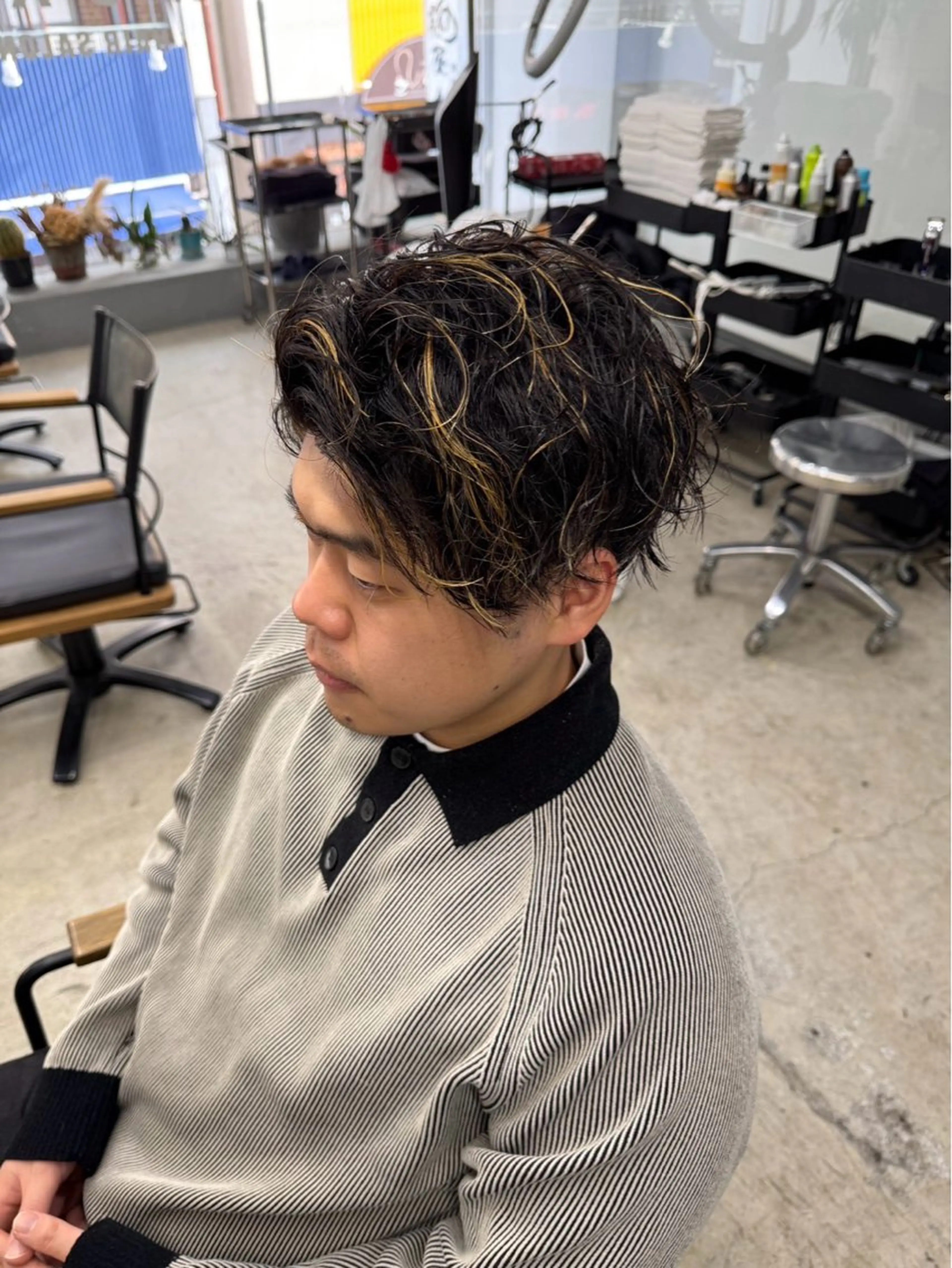 ショート カラー パーマ メンズ カット ヘアカラー メンズ専門サロン wokeのヘアスタイル