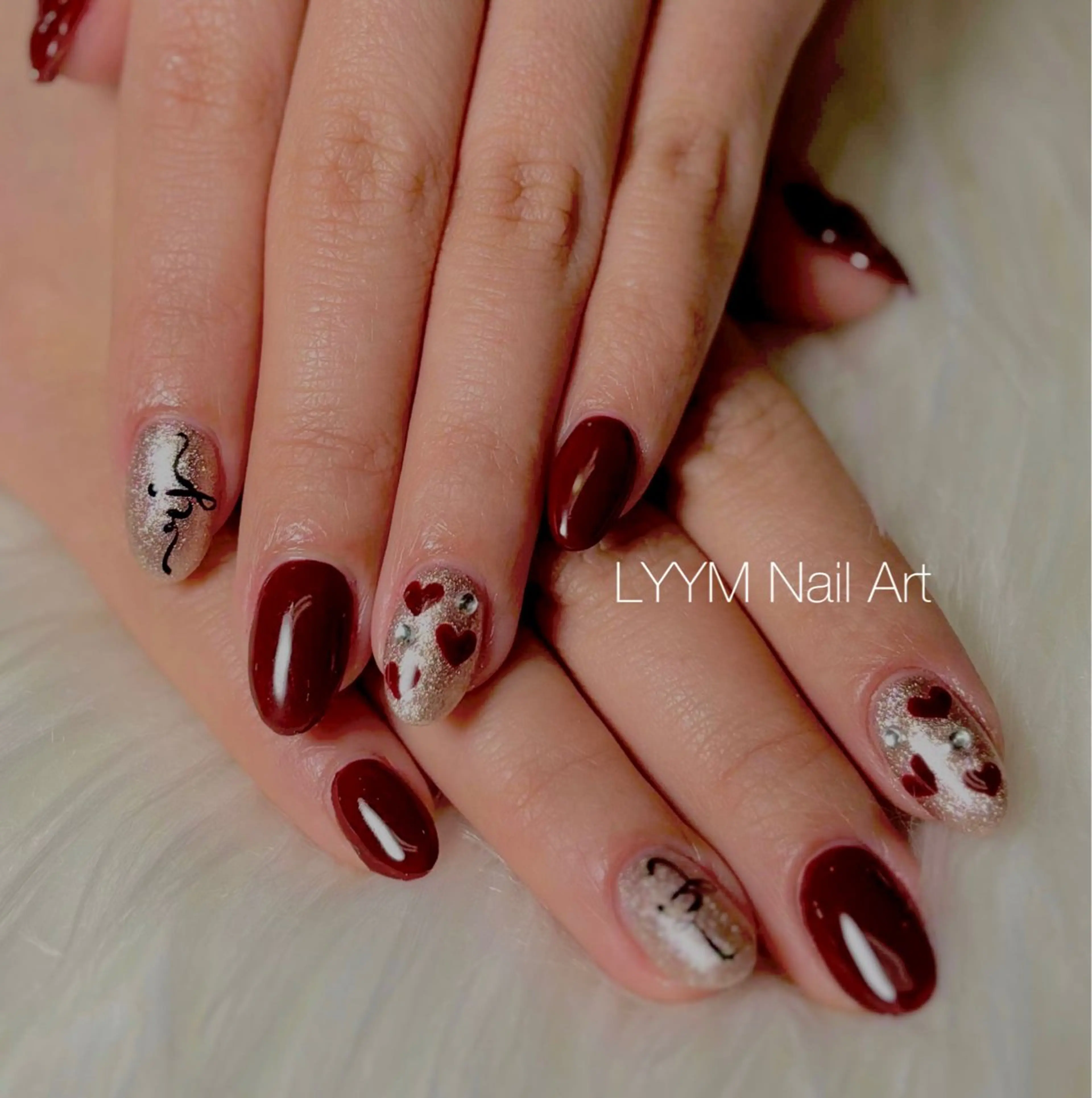 ネイル バレンタイン ハンドネイル LYYM Nail Salonのネイルデザイン
