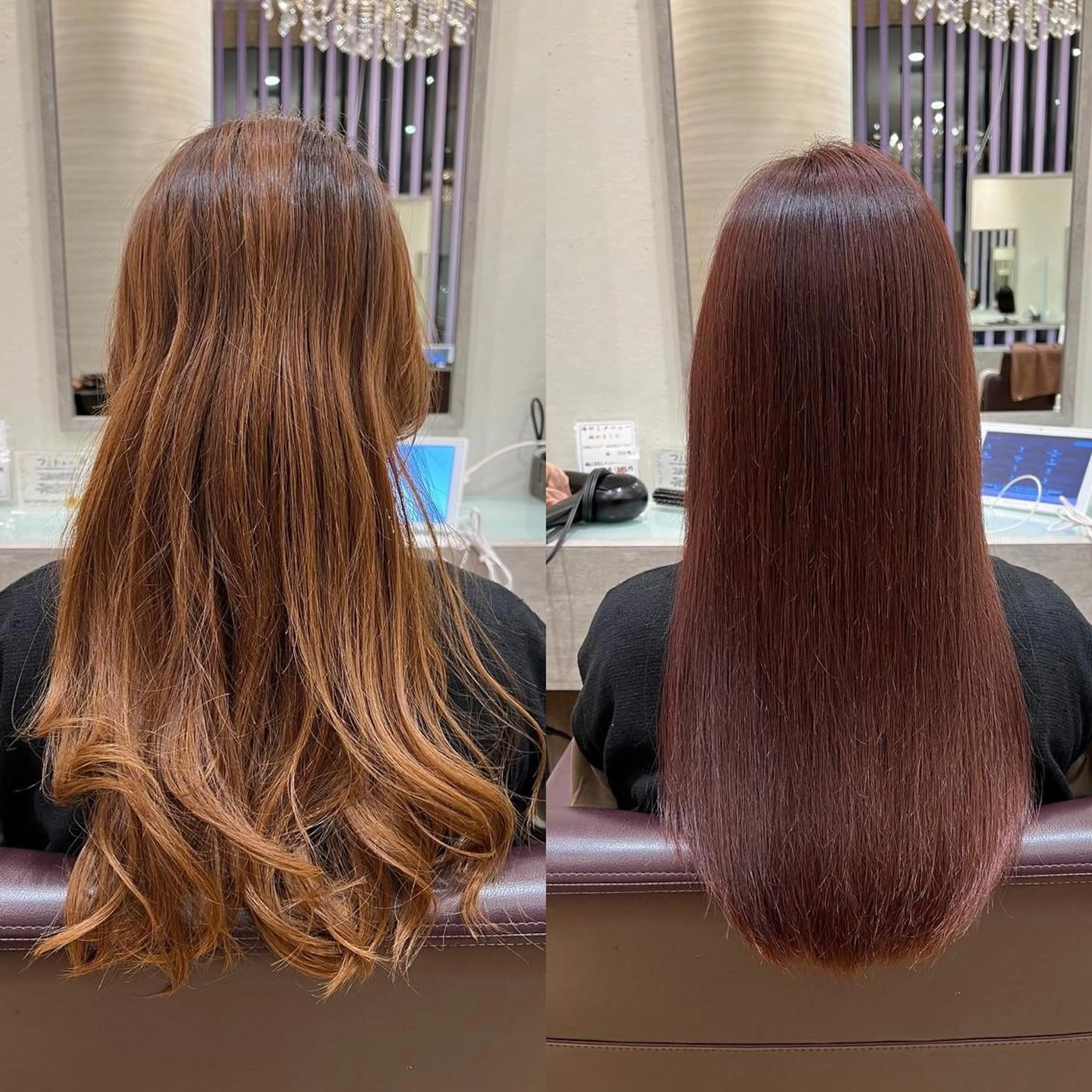 ロング カラー ピンクカラー ヘアカラー トリートメント 🫧髪質改善×艶髪 🫧根本泰成🫧のヘアスタイル