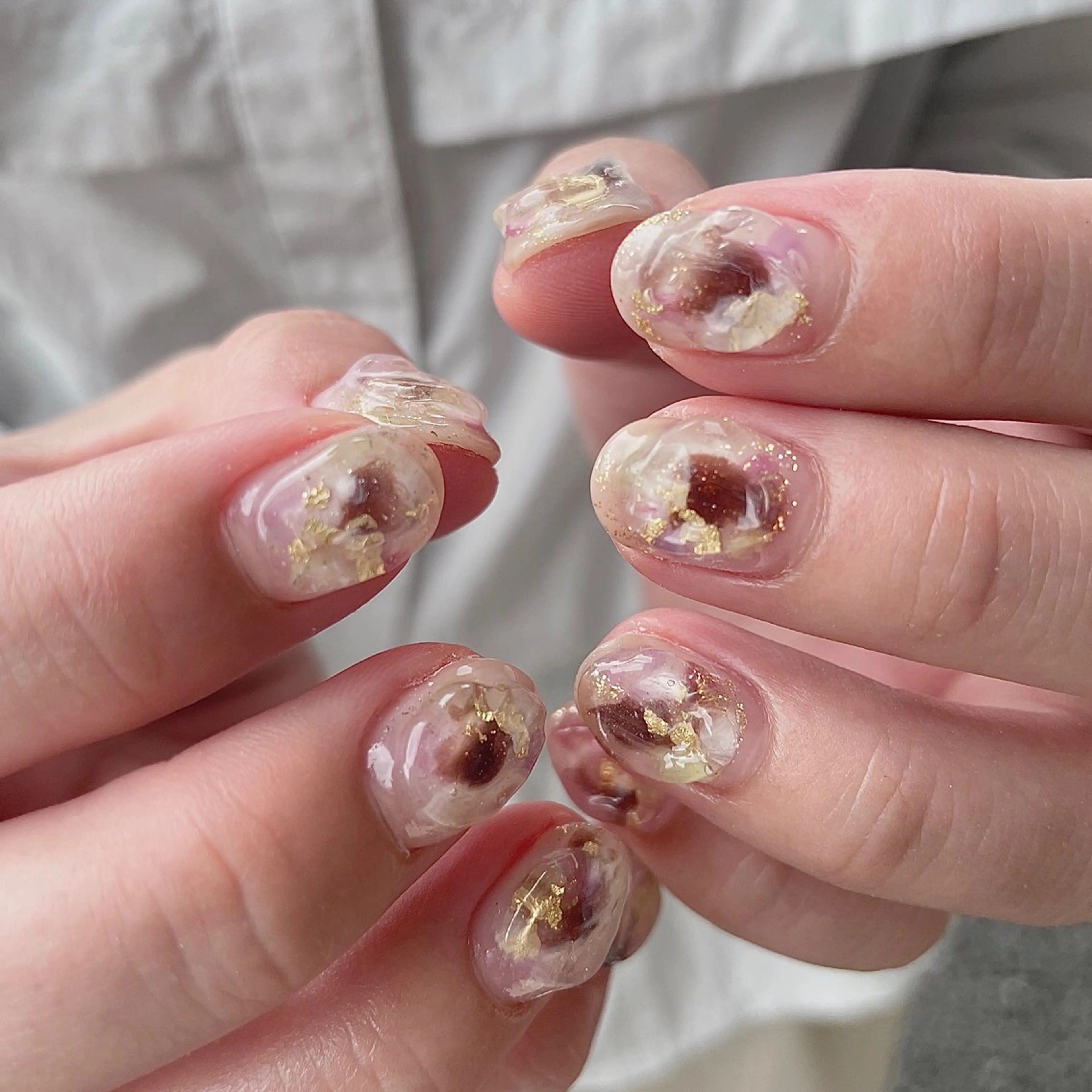 ネイル クリアネイル 大理石ネイル(マーブル) ニュアンスネイル 春ネイル 夏ネイル ハンドネイル acs.n所属・ネイル，耳つぼ 風間すみれのその他イメージ