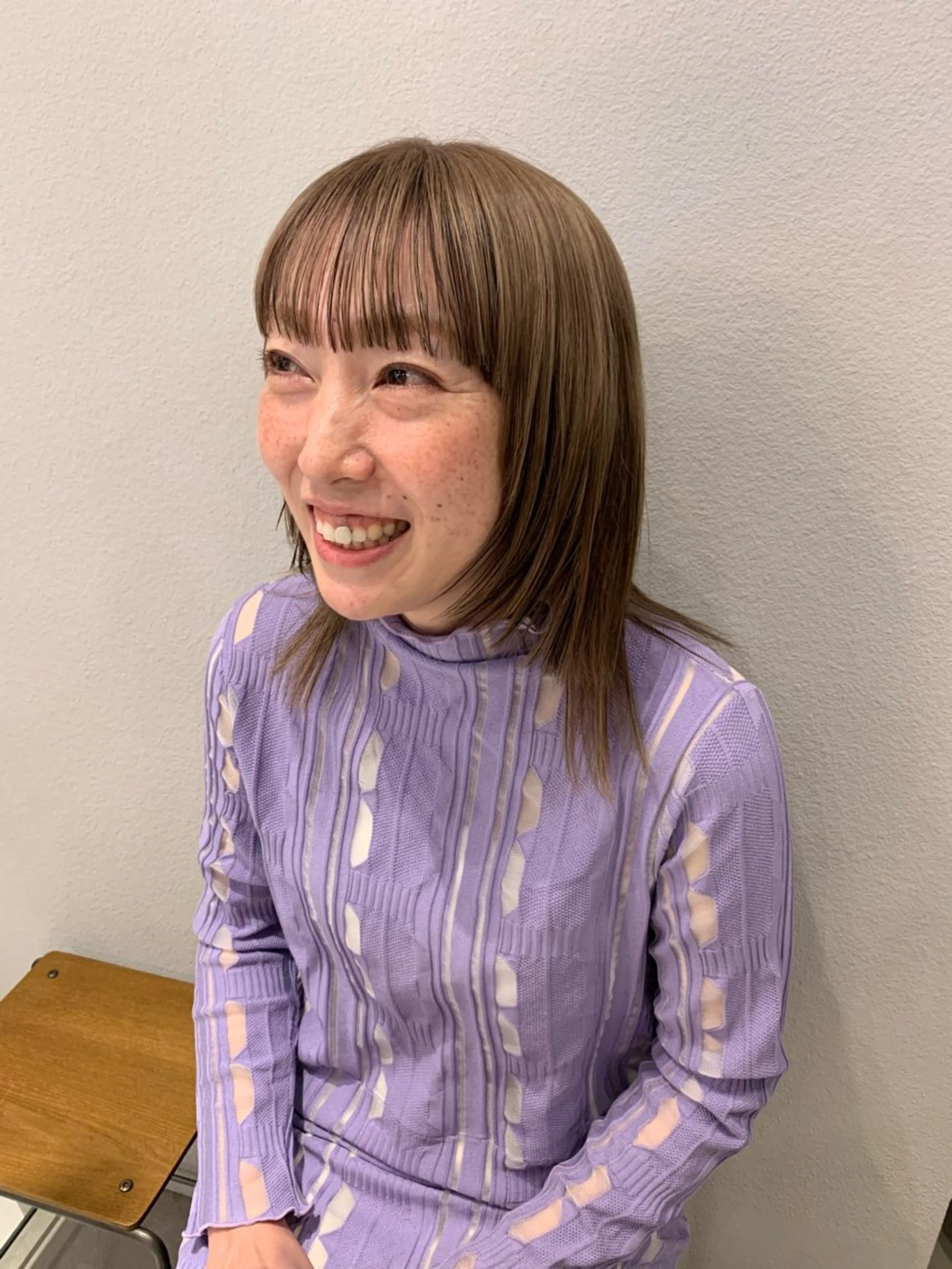 ミディアム カラー ヘアカラー カジュアルハイトーン ♡chihiroのヘアスタイル