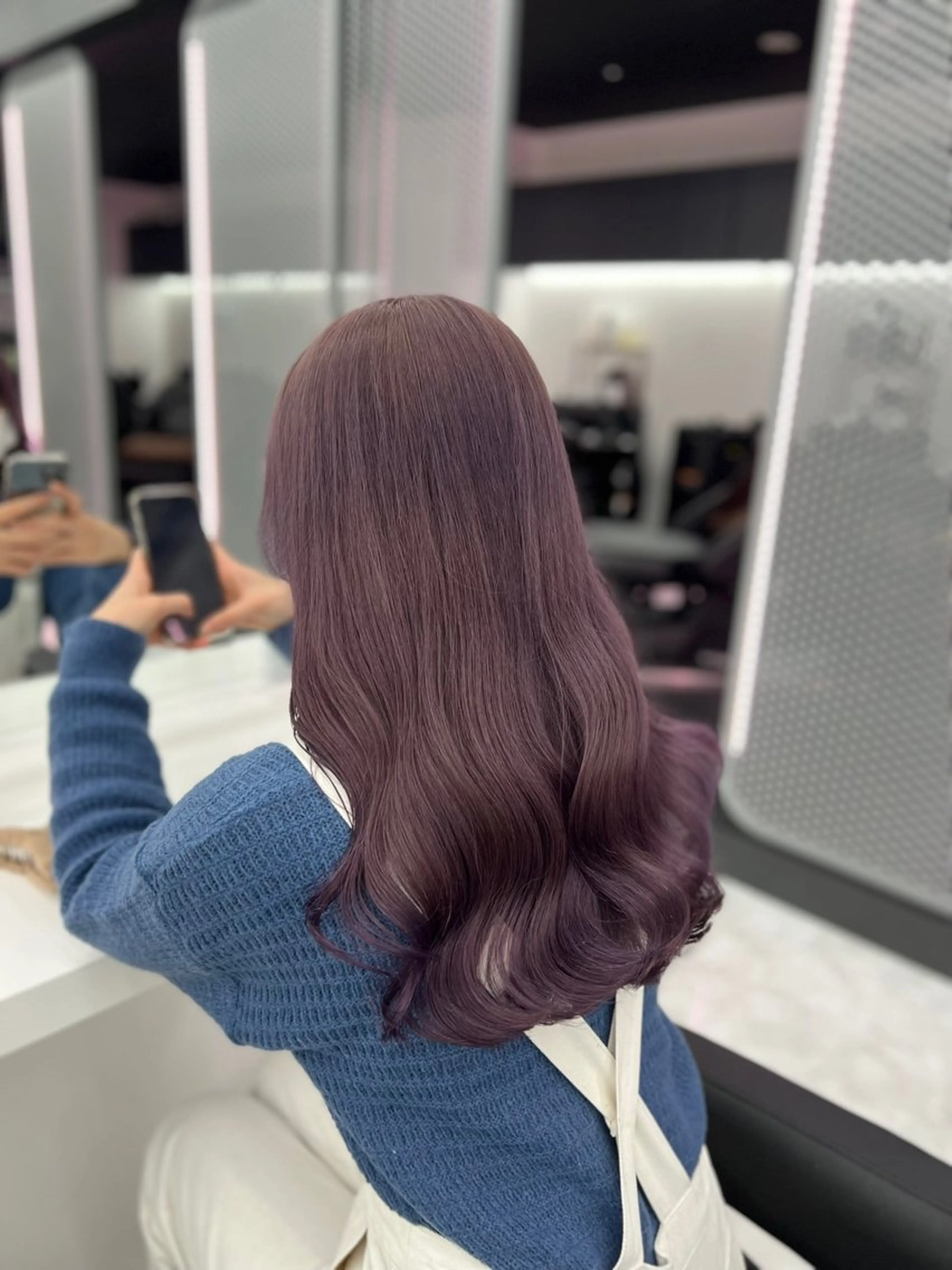 セミロング カラー ヘアカラー トリートメント ヘアセット ダブルカラー特化💖 韓国ヘア💖りくのヘアスタイル