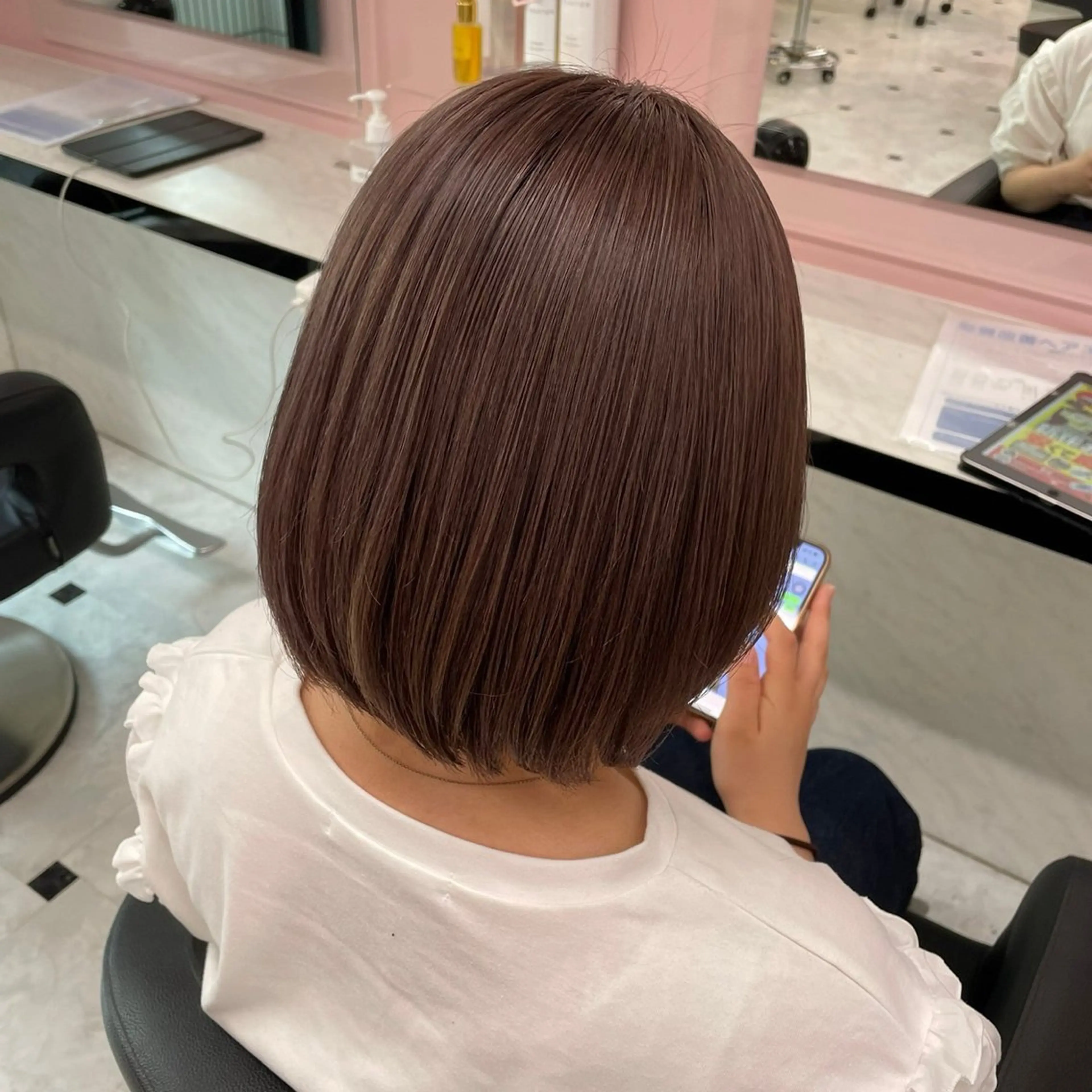 ショート カラー ヘアカラー 韓国風🔮透明感 カラー/岡田悠希のヘアスタイル