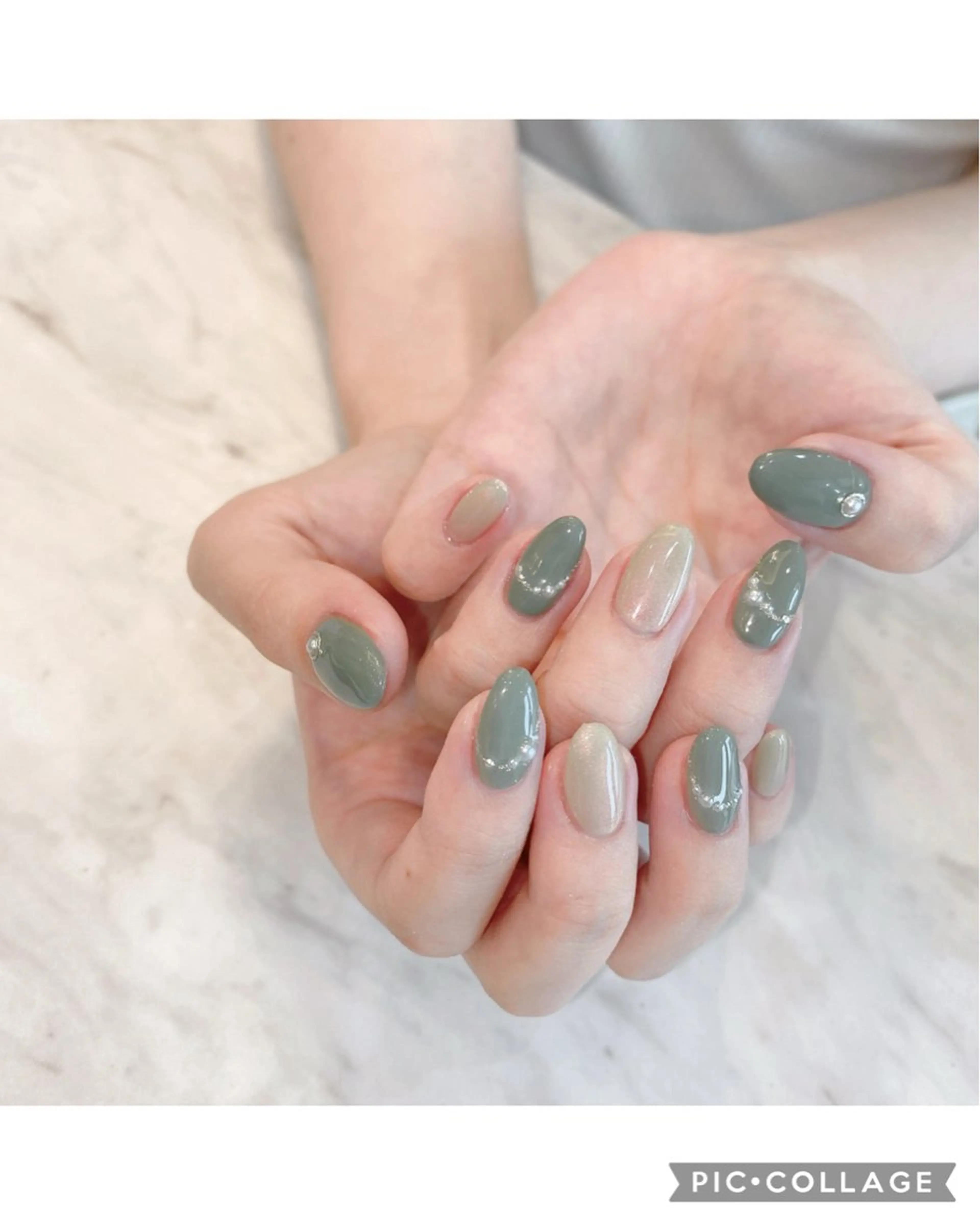 ネイル グリーン RAY＋beauty 豊田丸山　小島あいののネイルデザイン