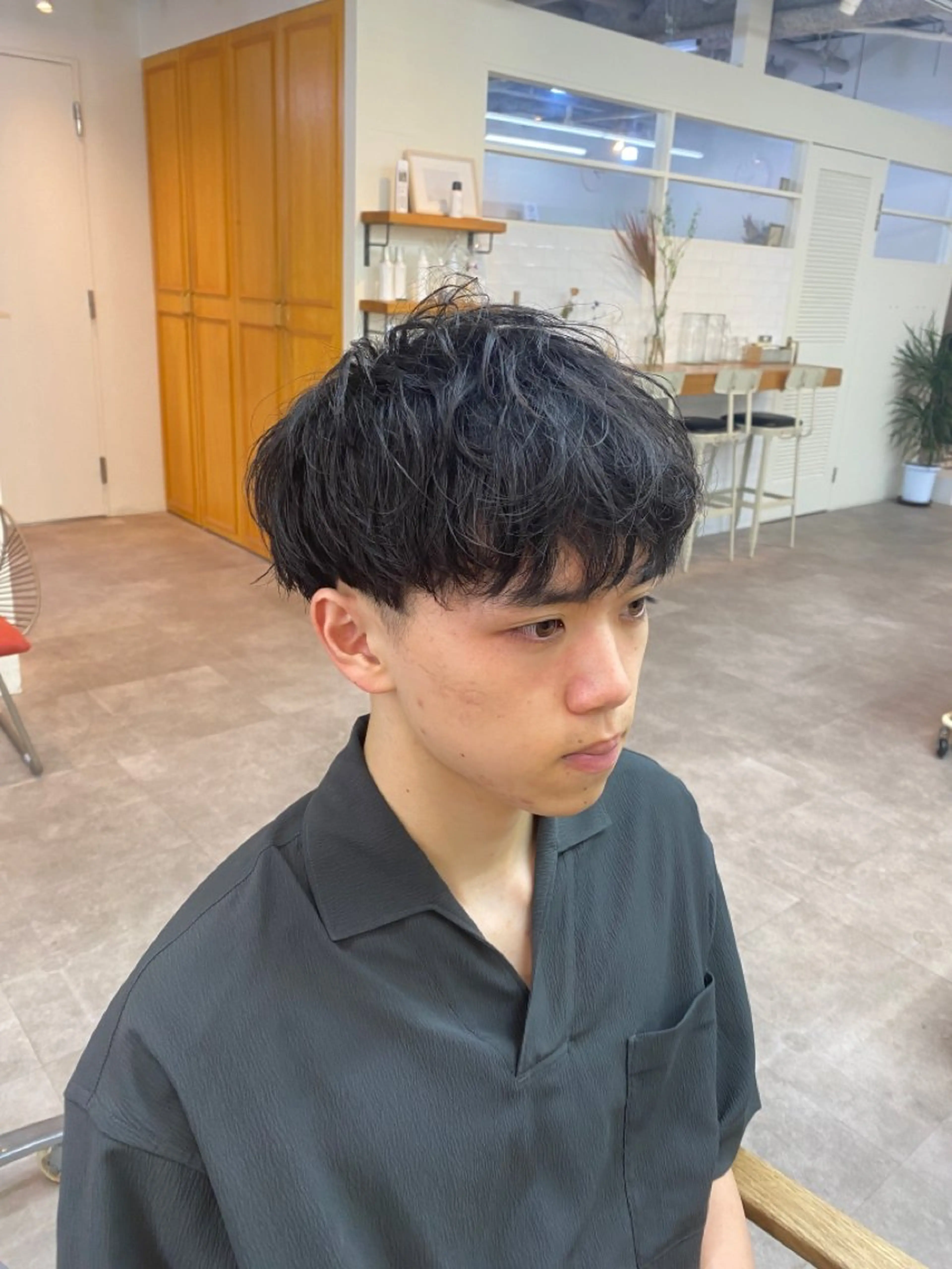 メンズ カット オリーブカラー🫒 透明感カラーMAOのヘアスタイル