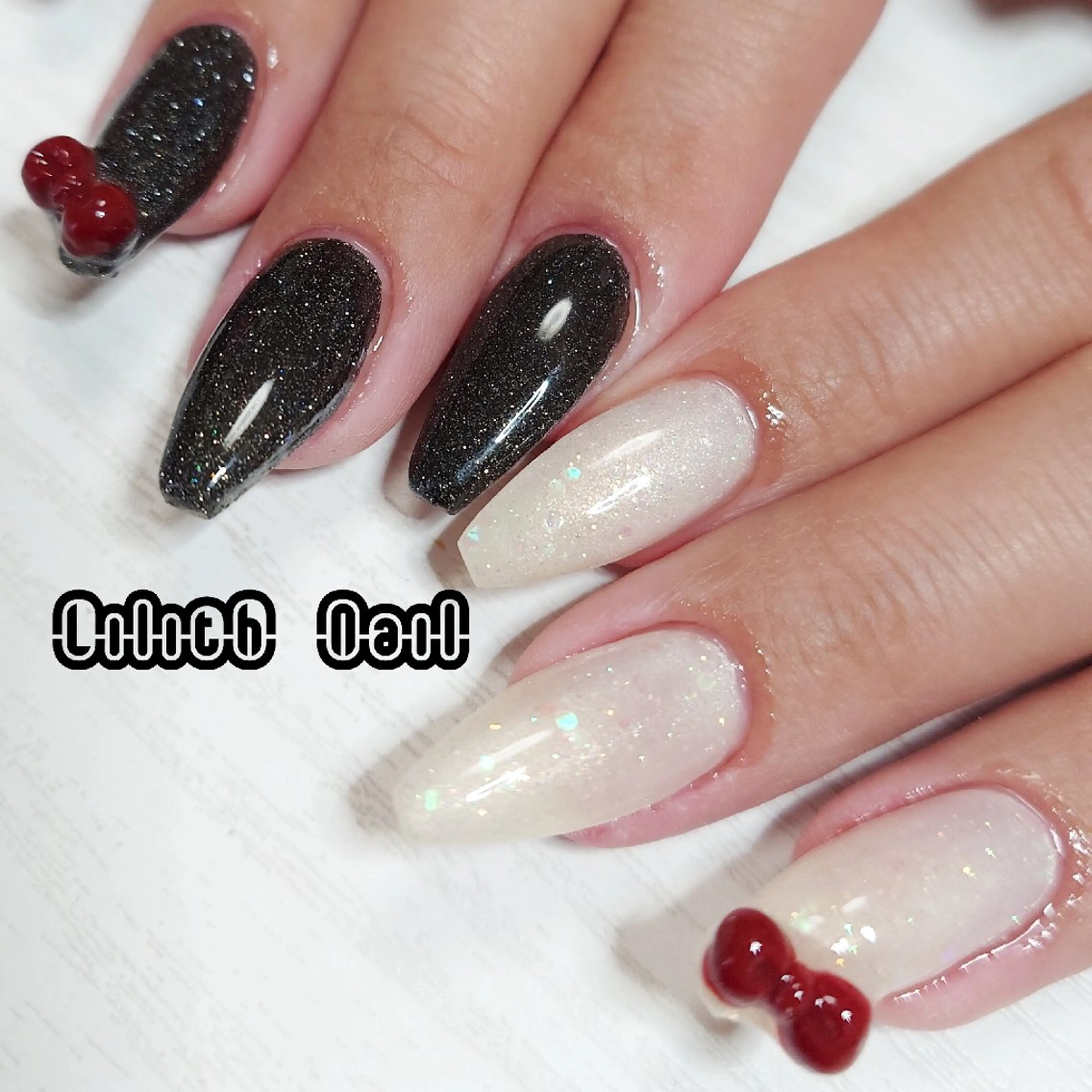 ネイル リボン ハンドネイル Lilith Nailのネイルデザイン