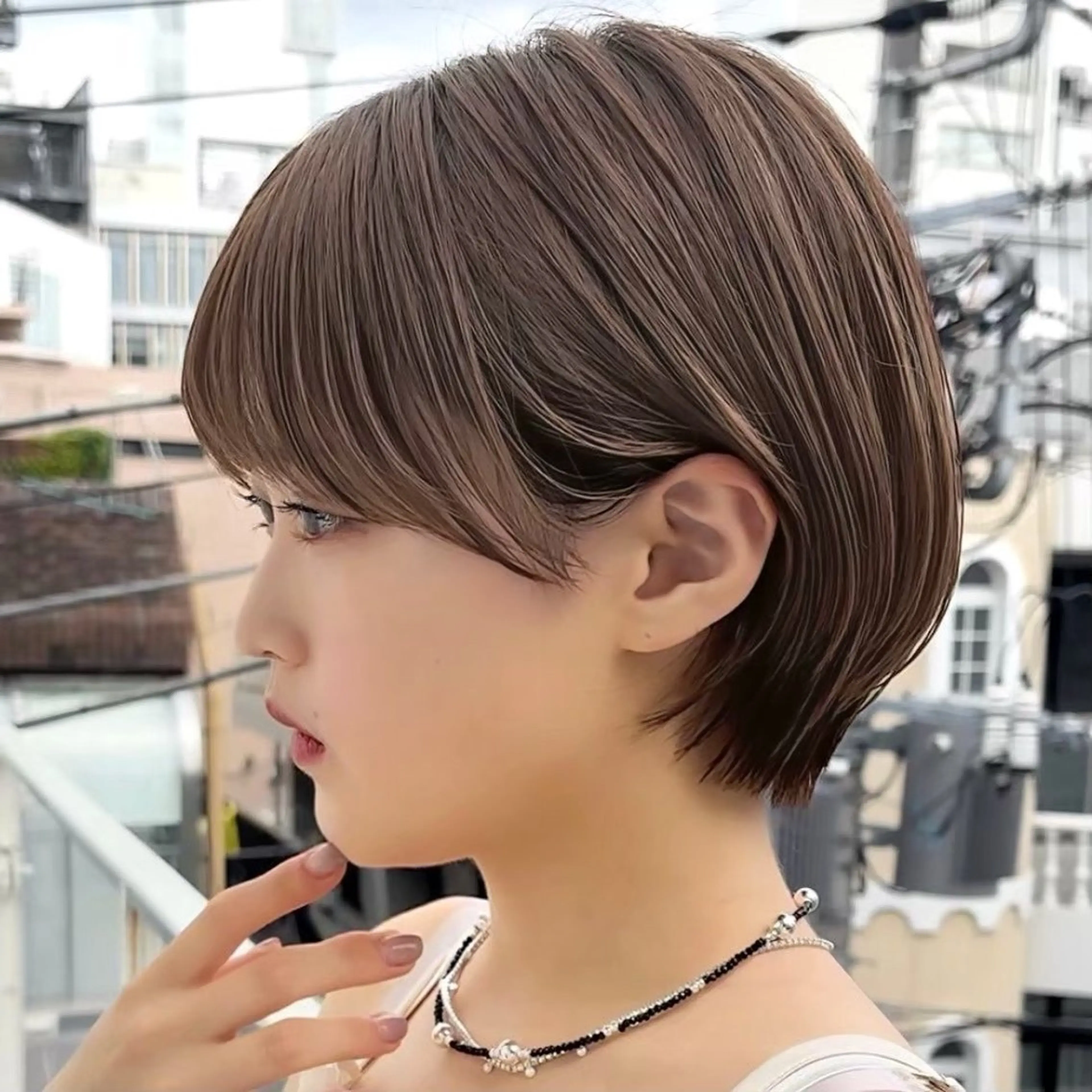 ショート カット ヘアカラー トリートメント 【いっせい】似合わせ カット✂️縮毛矯正のヘアスタイル
