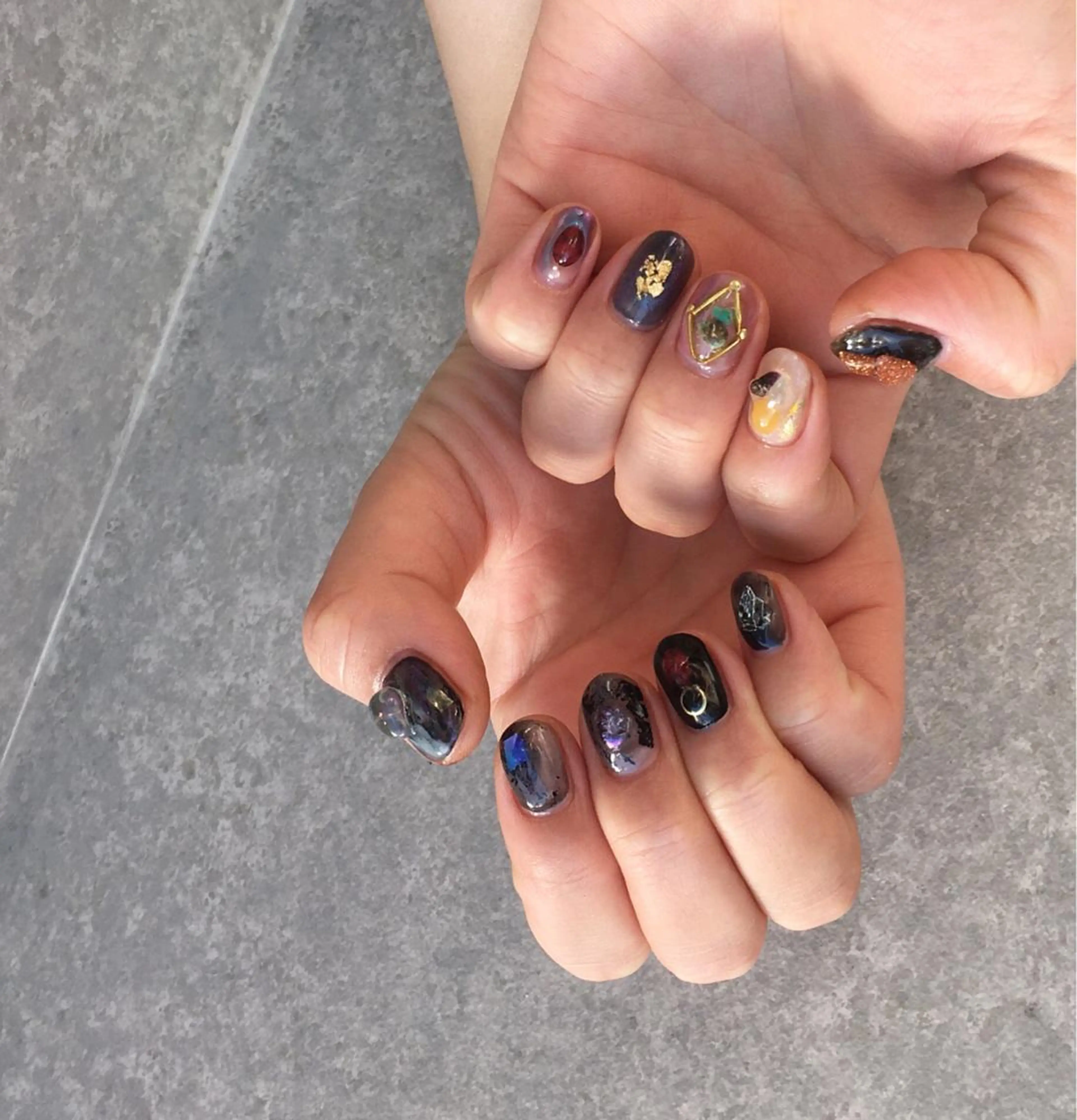 ネイル アートネイル 長さ出し ジェルネイル マットネイル ミラーネイル ハンドネイル nail salon Soeurのネイルデザイン