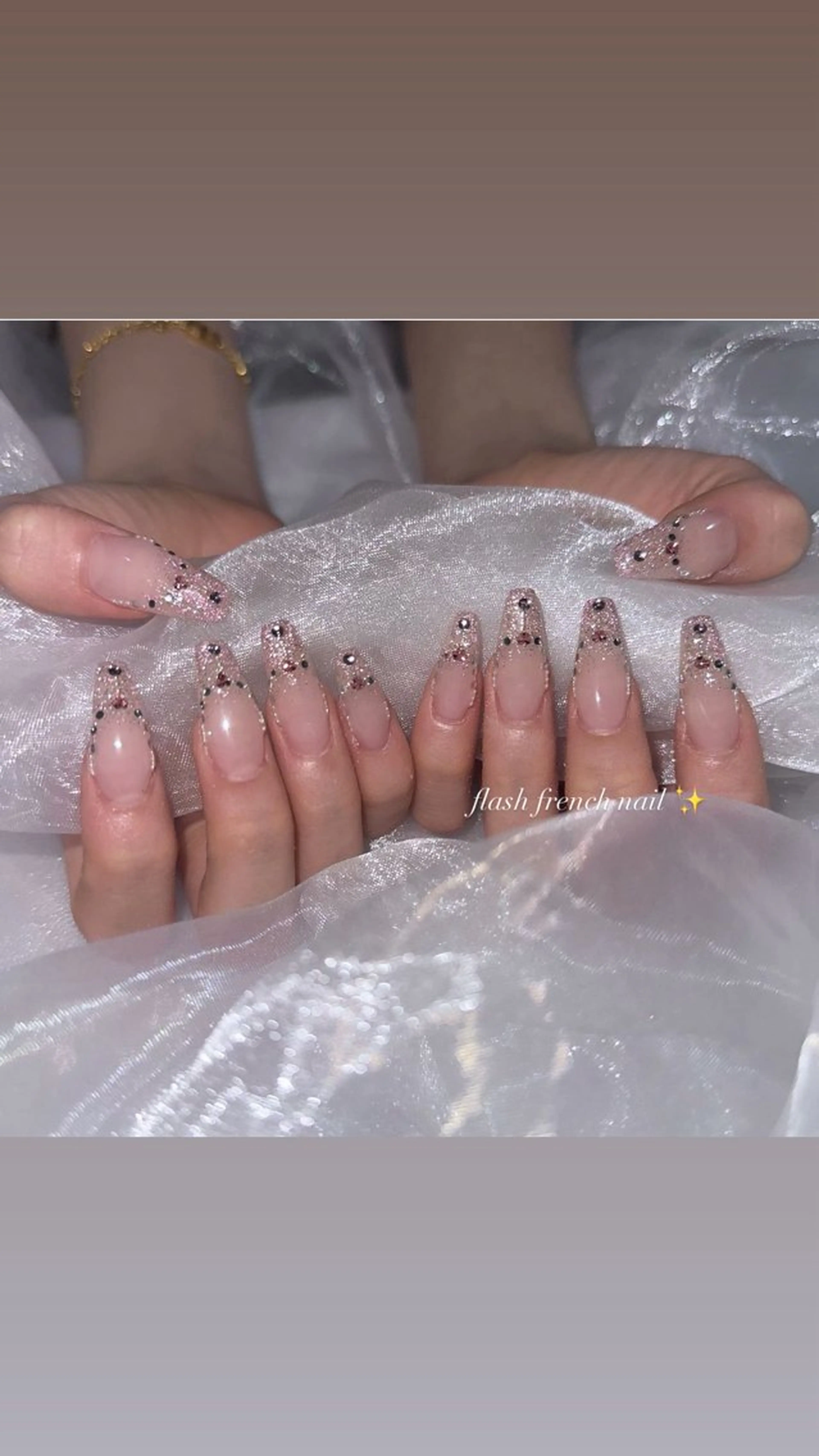 ネイル フラッシュネイル フレンチネイル グラデーション キラキラネイル ラメ(グリッター) ume hairsalon所属・nono/ 熊取ﾈｲﾙｻﾛﾝのネイルデザイン