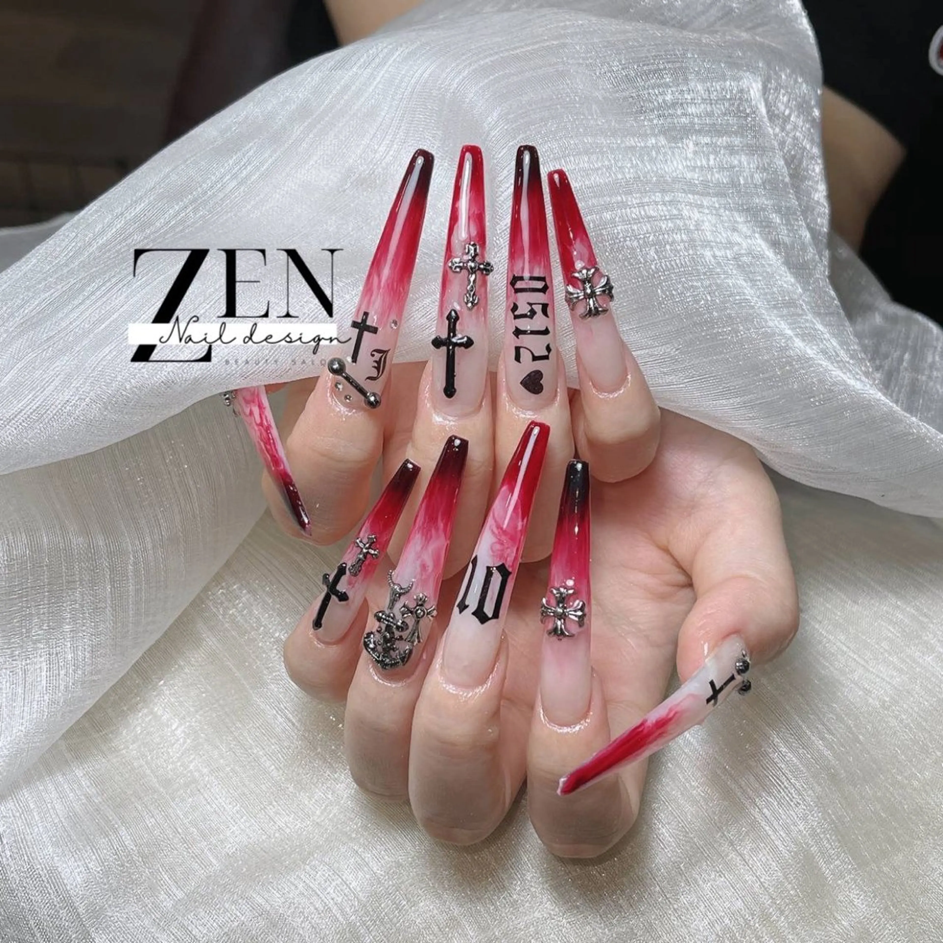 ネイル チークネイル 長さ出し フレンチネイル 韓国ネイル マグネットネイル ハンドネイル Zen Nail Design 池袋のネイルデザイン