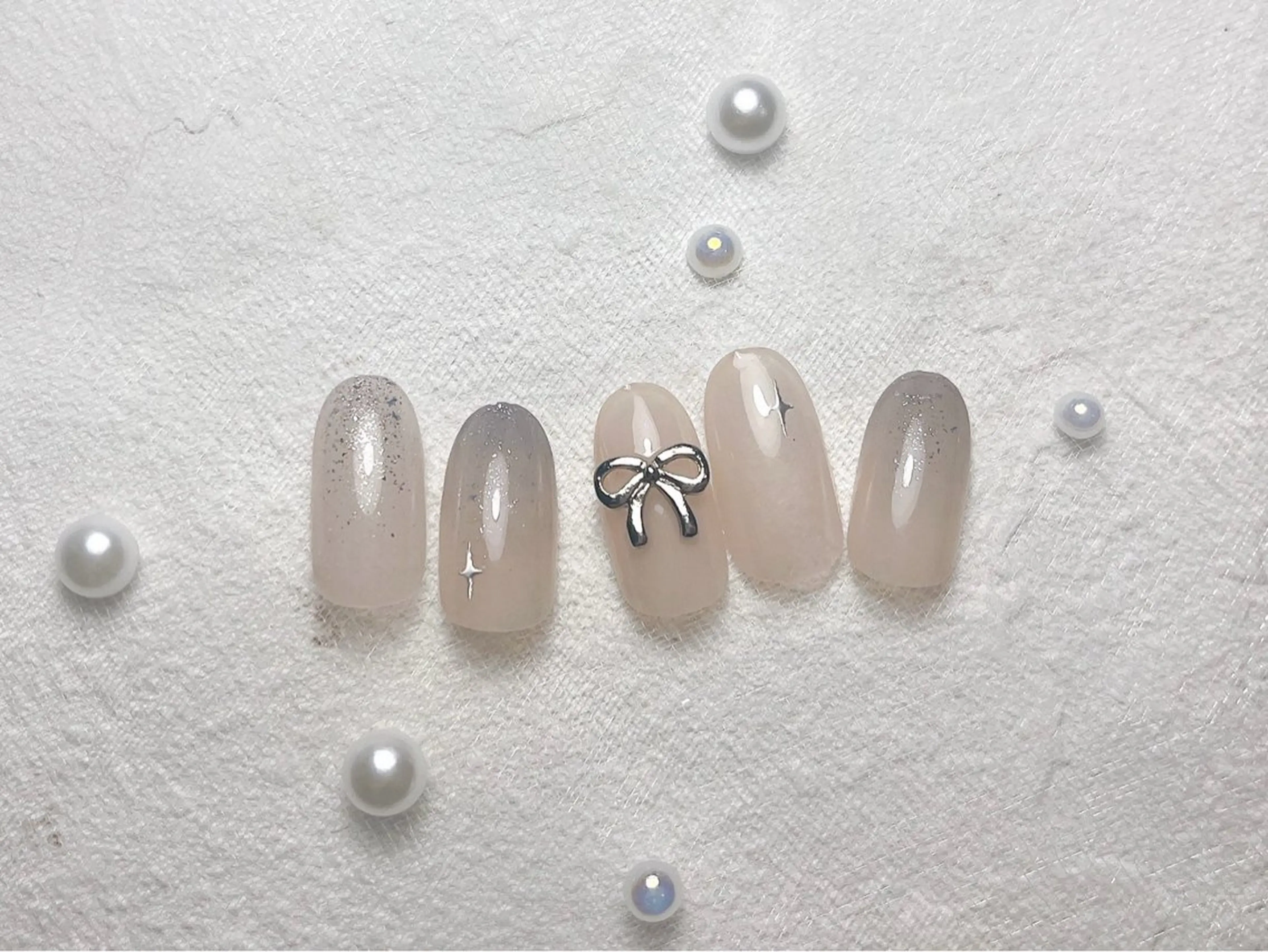 ネイル オーロラネイル ブルー フットネイル フレンチネイル ジェルネイル kiki nail たまプラーザのネイルデザイン