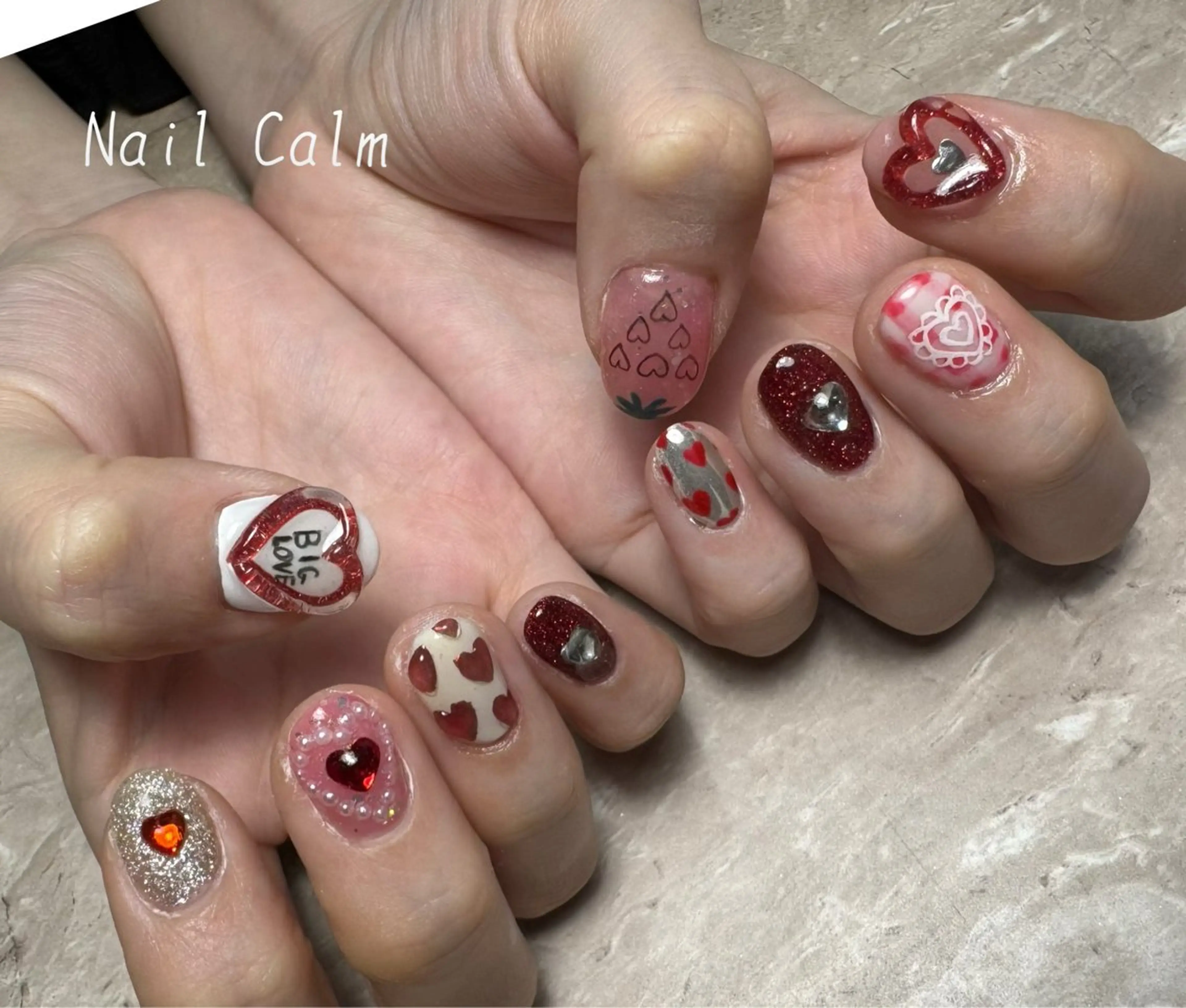 ネイル バレンタイン ハンドネイル Nail Calm所属・プライベートサロン Calmのネイルデザイン