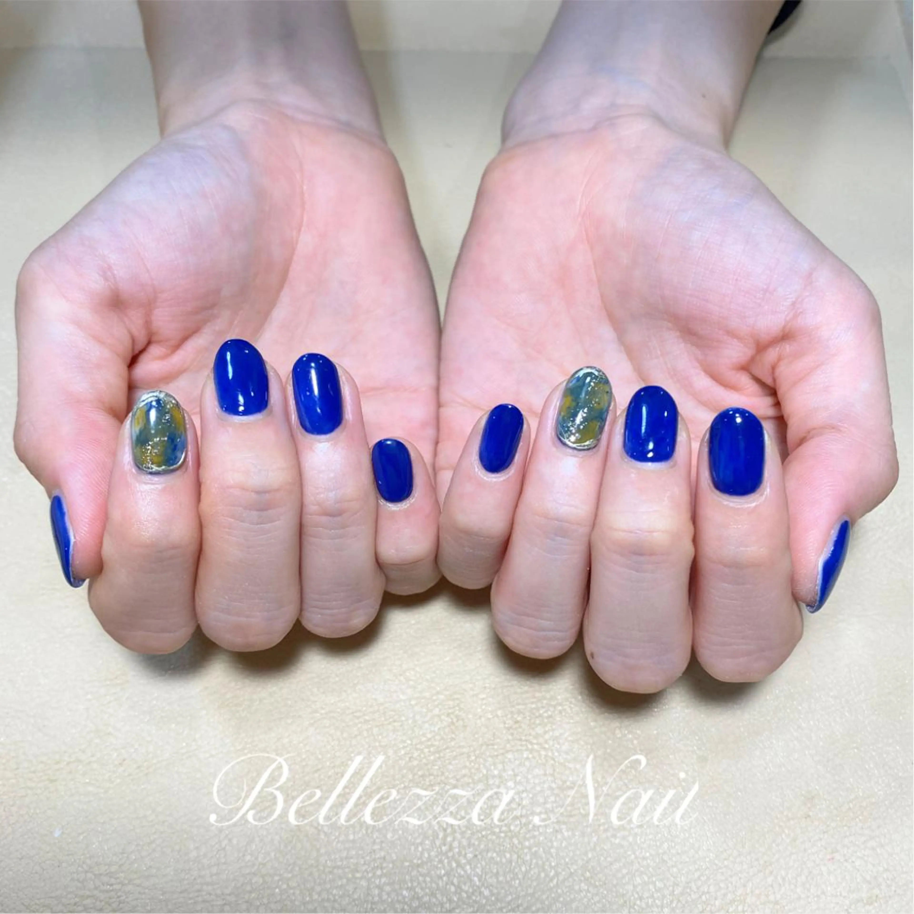 ネイル ブルー ニュアンスネイル Bellezza Nailのネイルデザイン