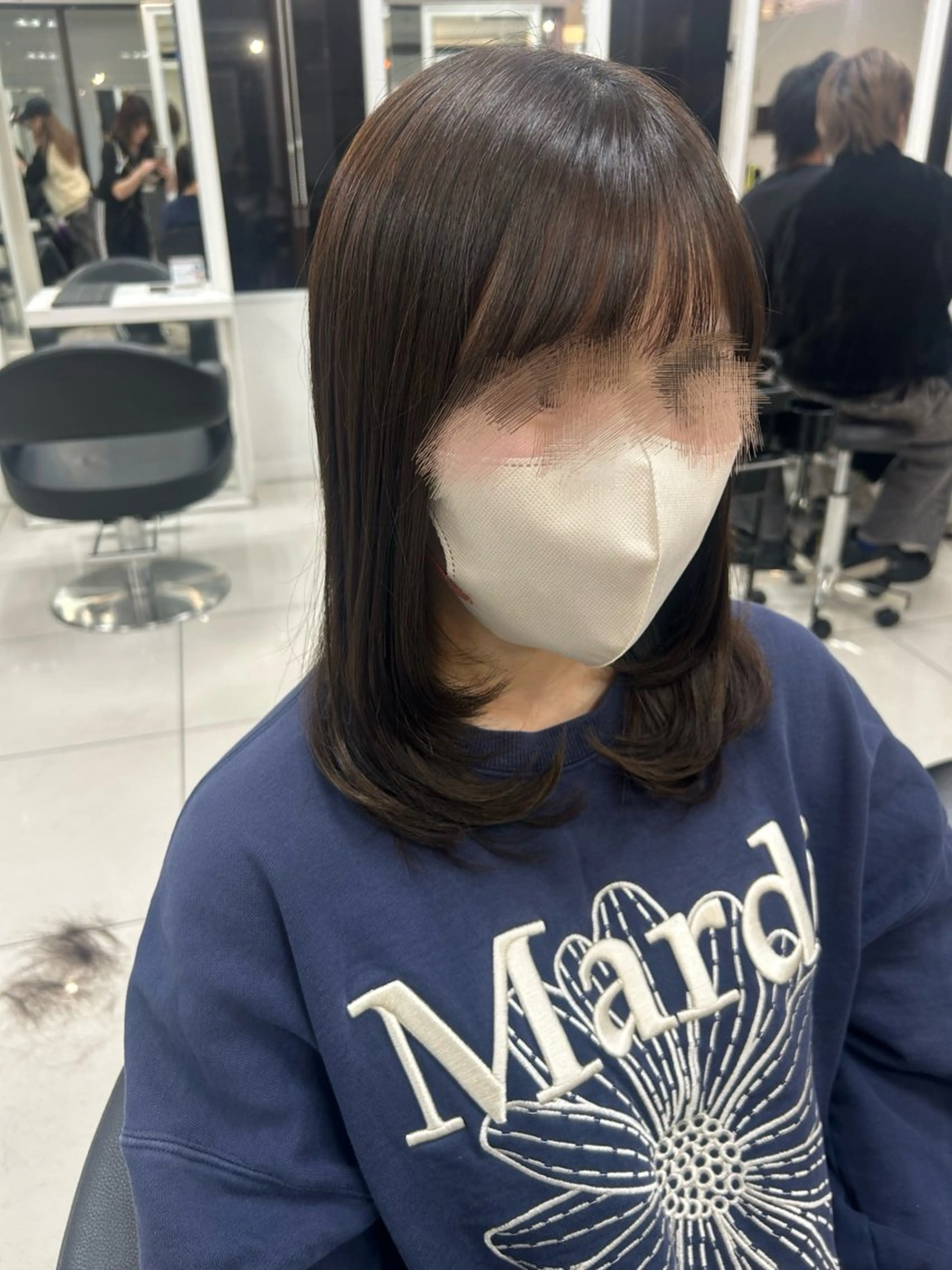 セミロング 【縮毛矯正/レディー スカット】美涼🎀のヘアスタイル