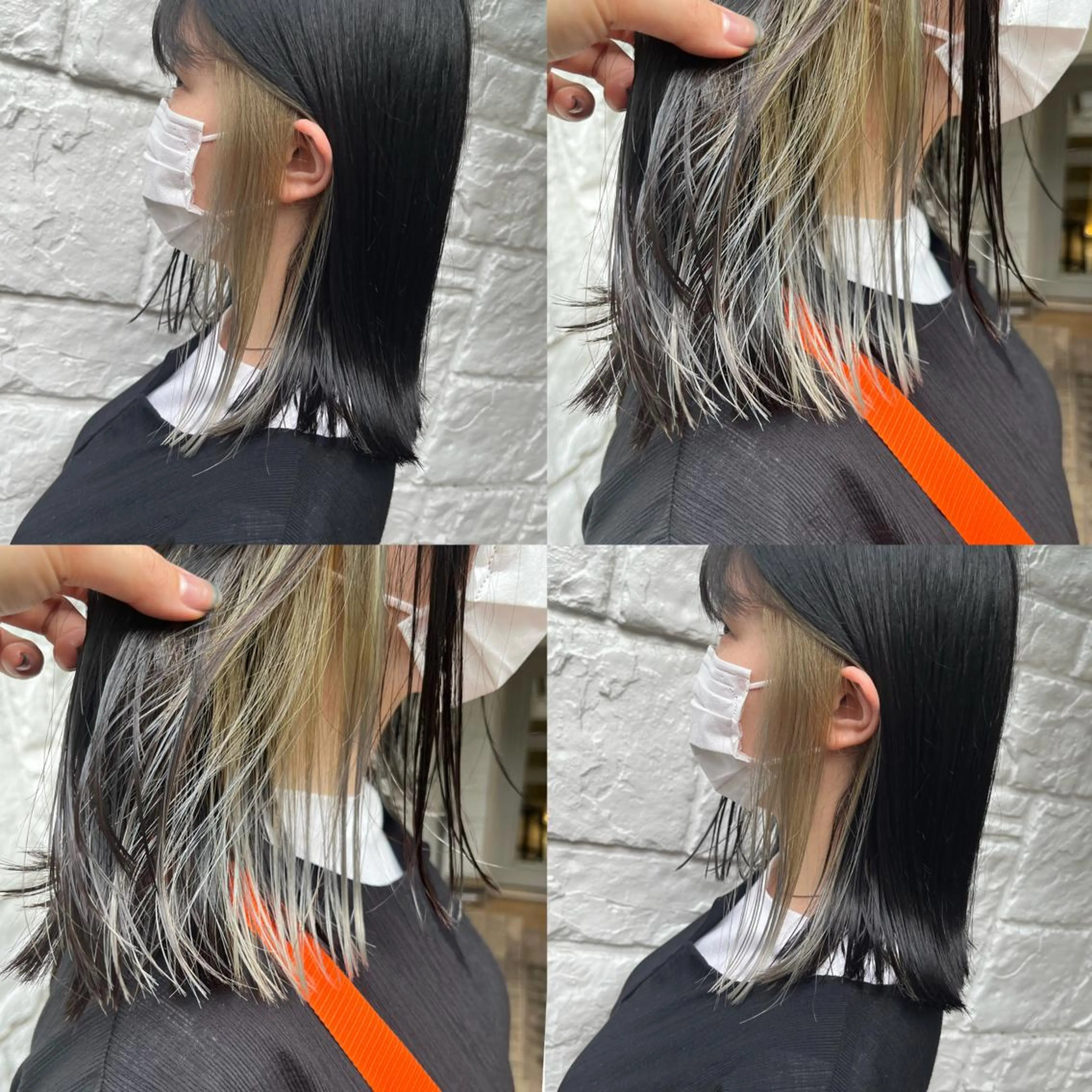 ミディアム カラー ベージュカラー ダブルカラー イヤリングカラー インナーカラー カット ヘアカラー トリートメント ヘッドスパ ヘアセット カジュアルを女っぽく 𝗮𝘆𝗮𝗰𝗼のヘアスタイル