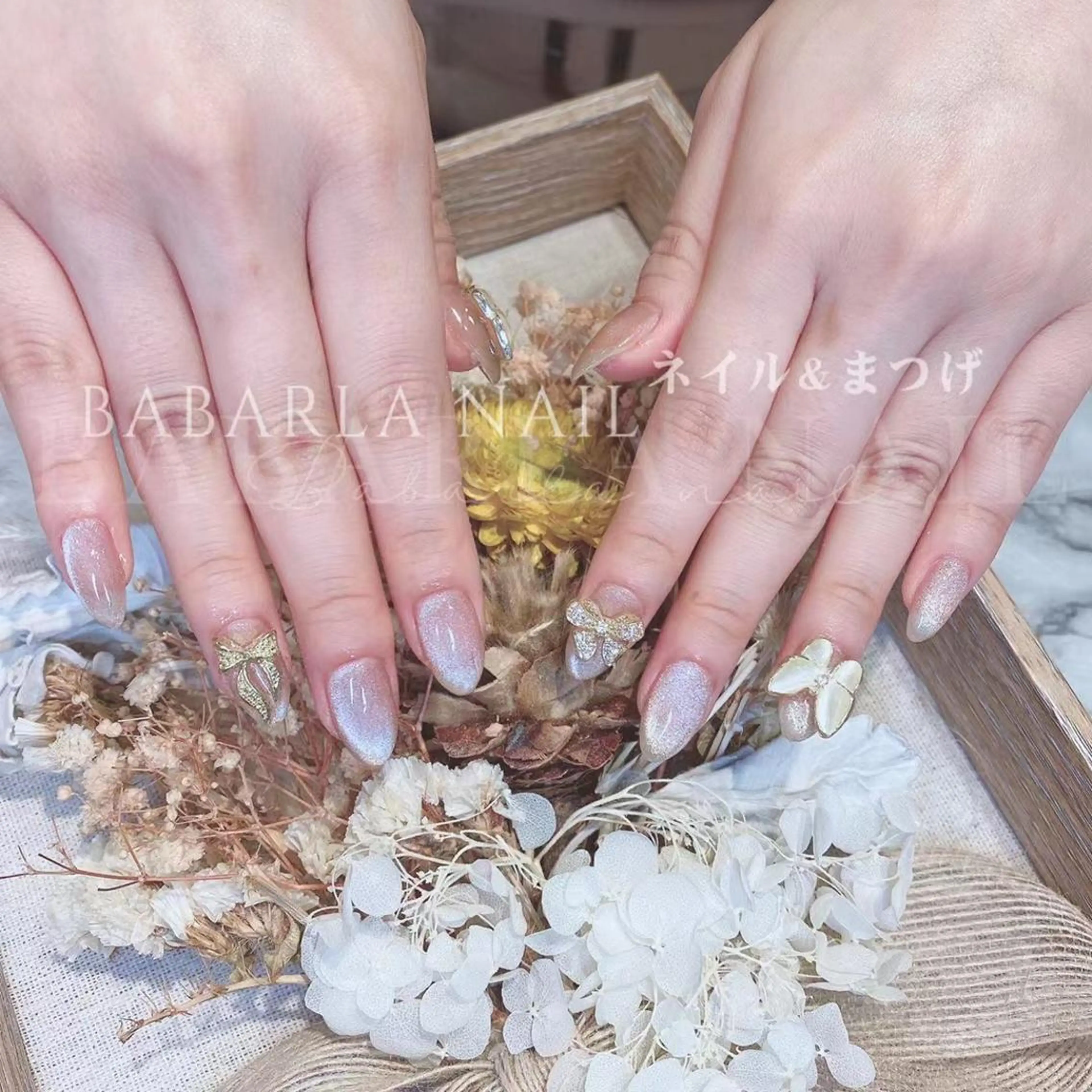 ネイル ワンカラーネイル リボン Babarla Nailのネイルデザイン