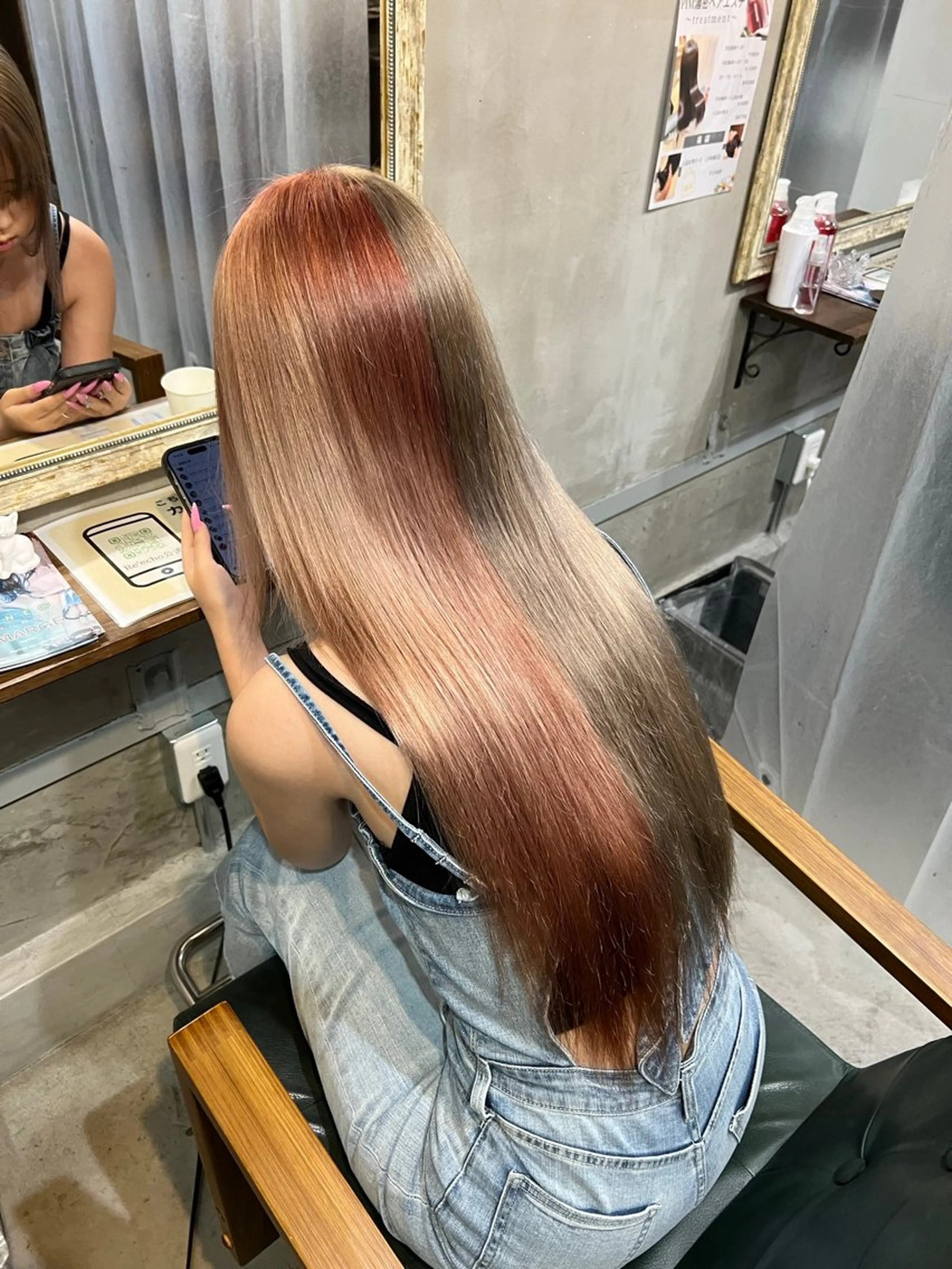 ロング カラー ブリーチ ダブルカラー 髪質改善 トリートメント RE'ECHO所属・プルエクステ リエコー　Ryoyaのヘアスタイル