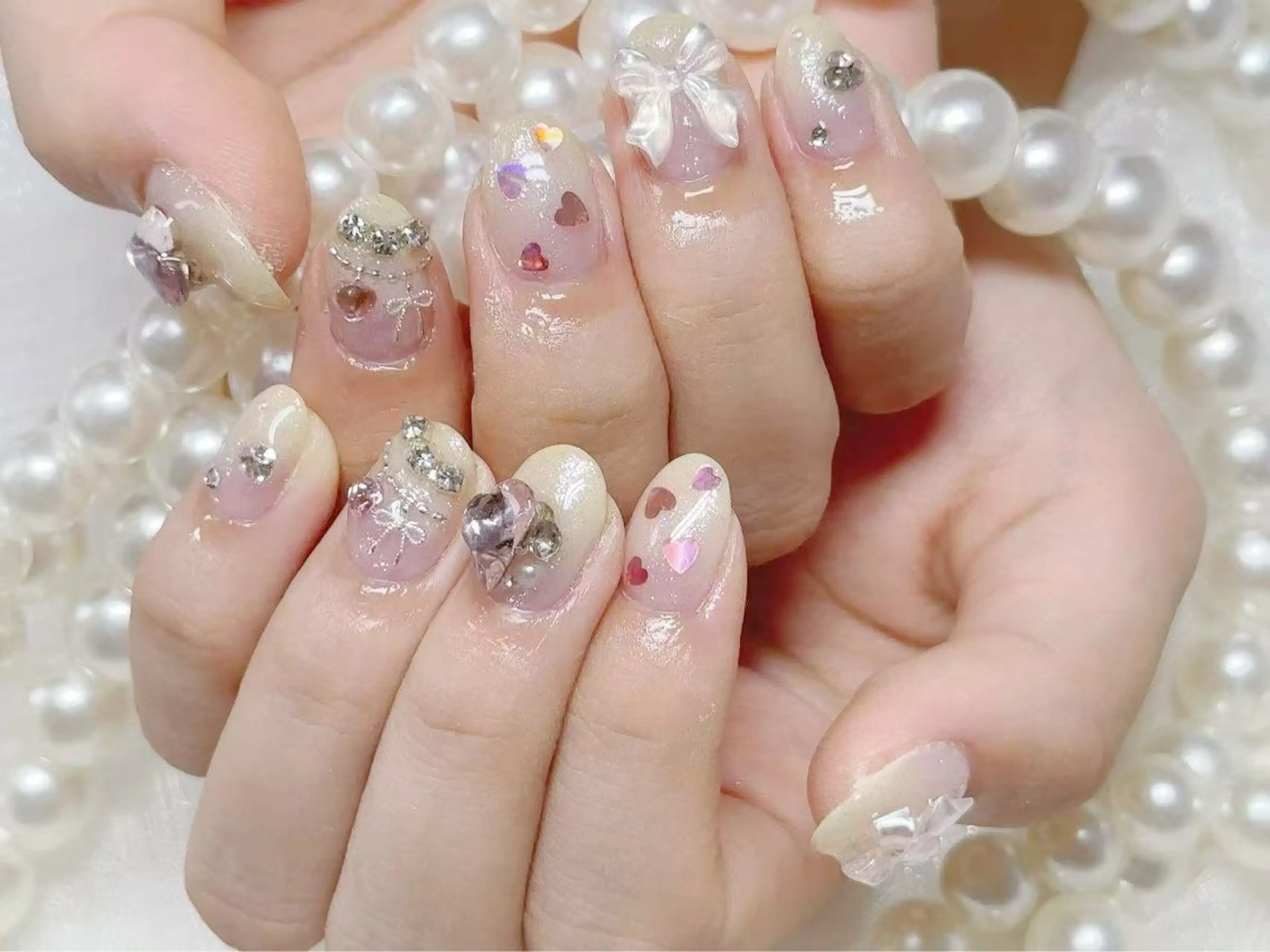ネイル アートネイル クリアネイル 成人式 長さ出し フラッシュネイル 💫KASUMI 💅のネイルデザイン