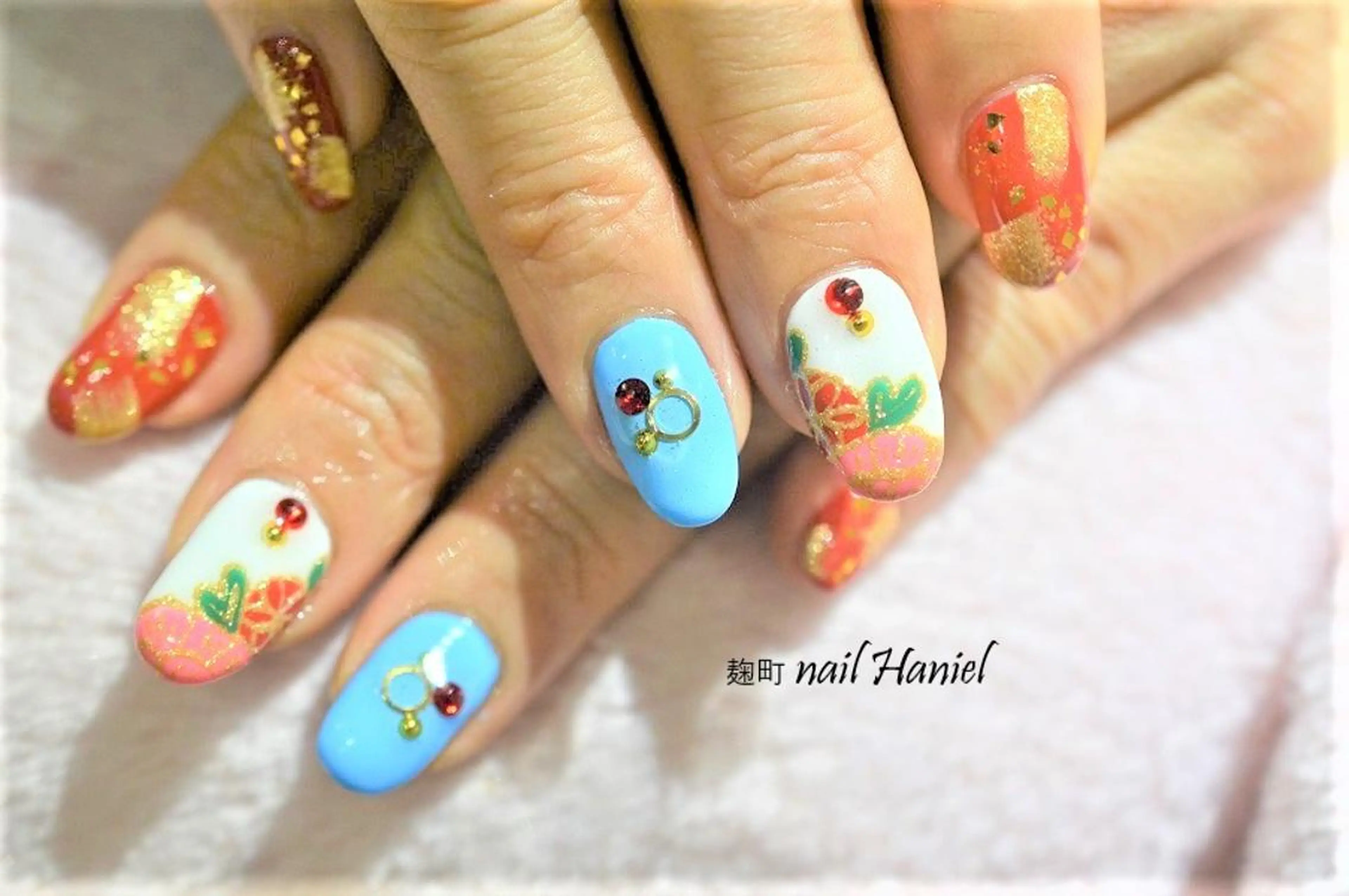 ネイル アートネイル ジェルネイル パラジェル nail Haniel所属・半蔵門サロンハニエル 魅神 ちよのネイルデザイン