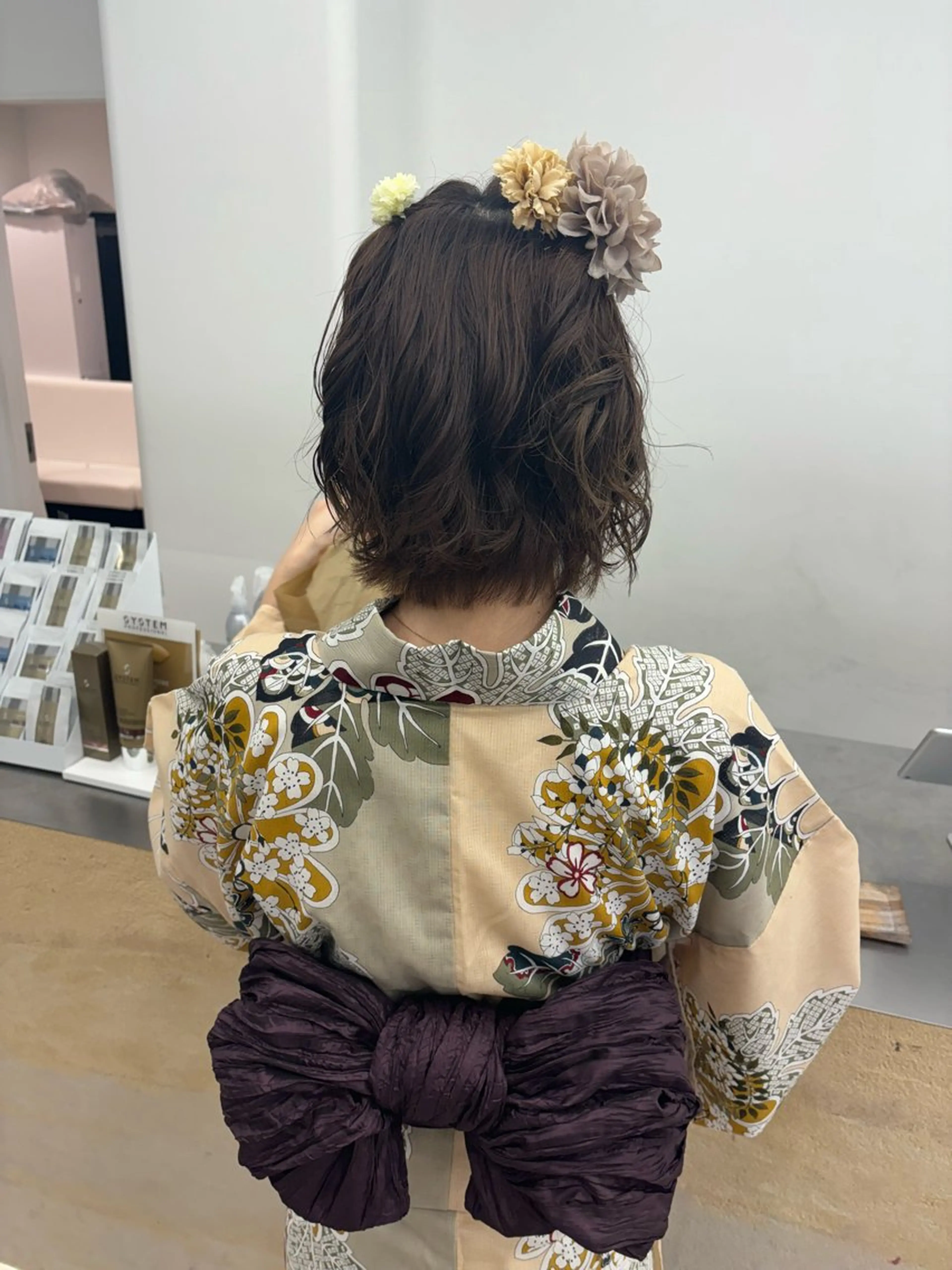 ショート 着付け Rin🔔/ボブ/ 透明感カラー🤎のヘアスタイル