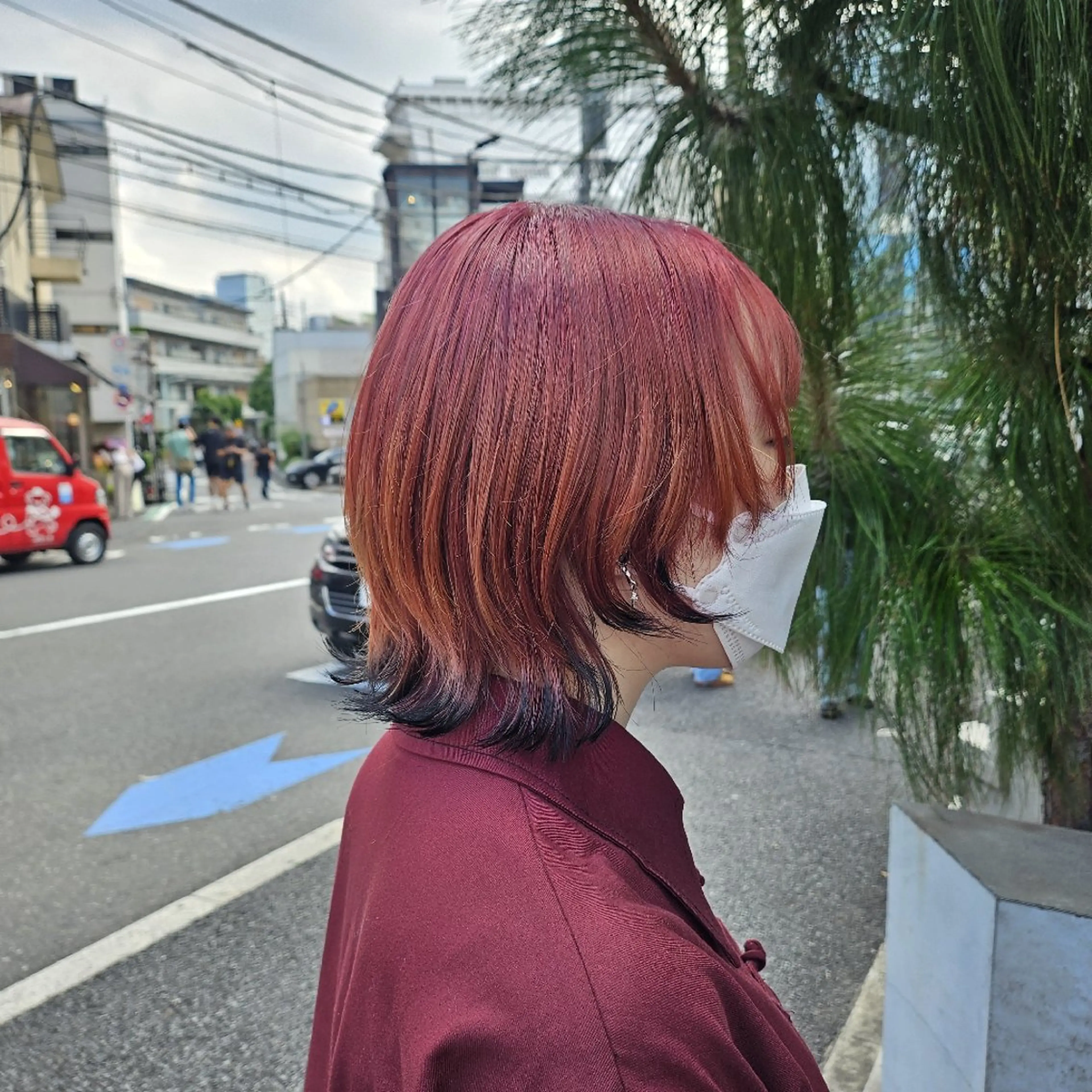 ミディアム カラー ウルフカット ヘアカラー トリートメント かりん/LeeLee /原宿/ハイトーンのヘアスタイル