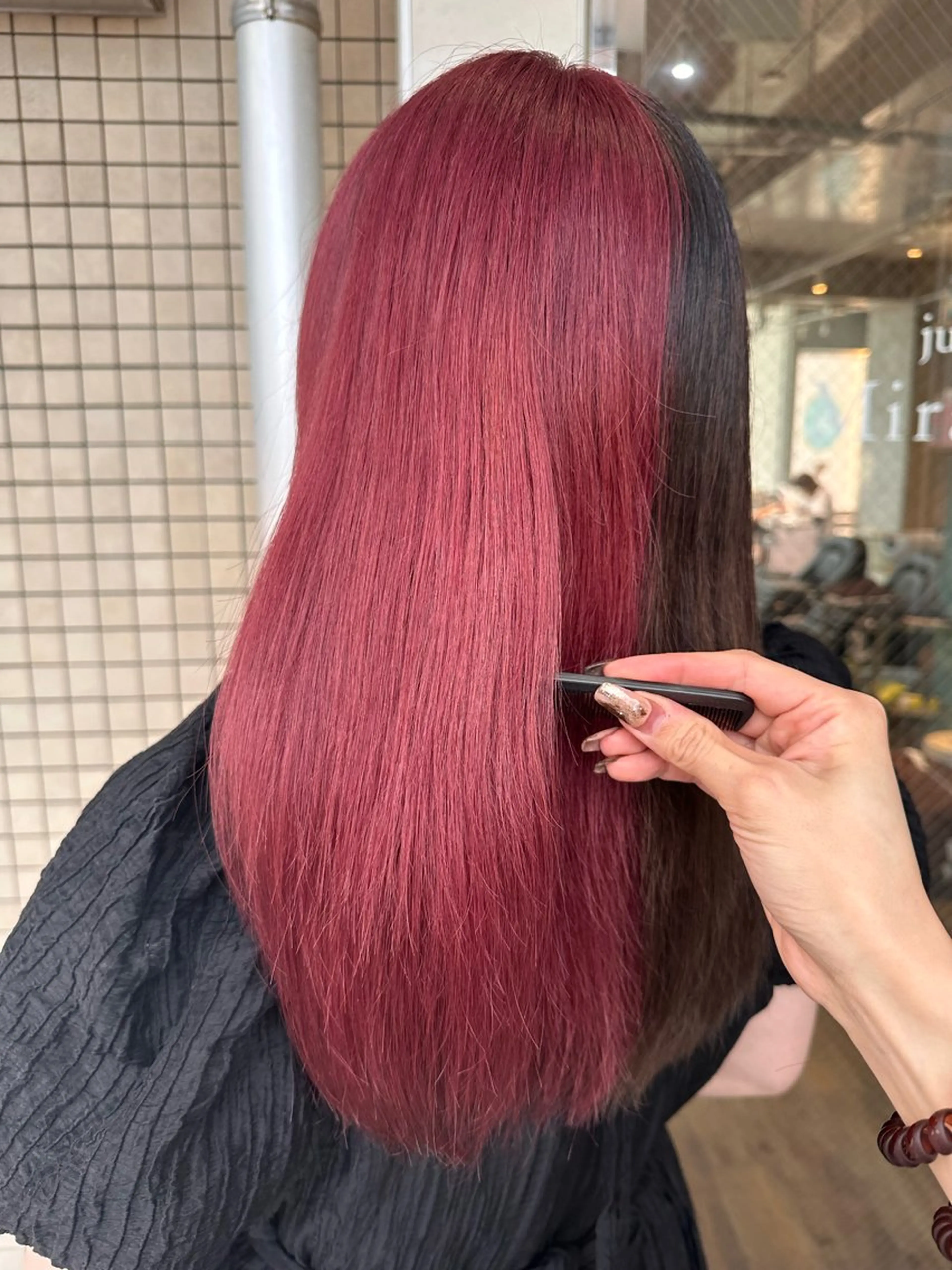 ロング カラー カット ヘアカラー トリートメント 🧸プルエクステ❤︎ ネイルKAO🧸のヘアスタイル