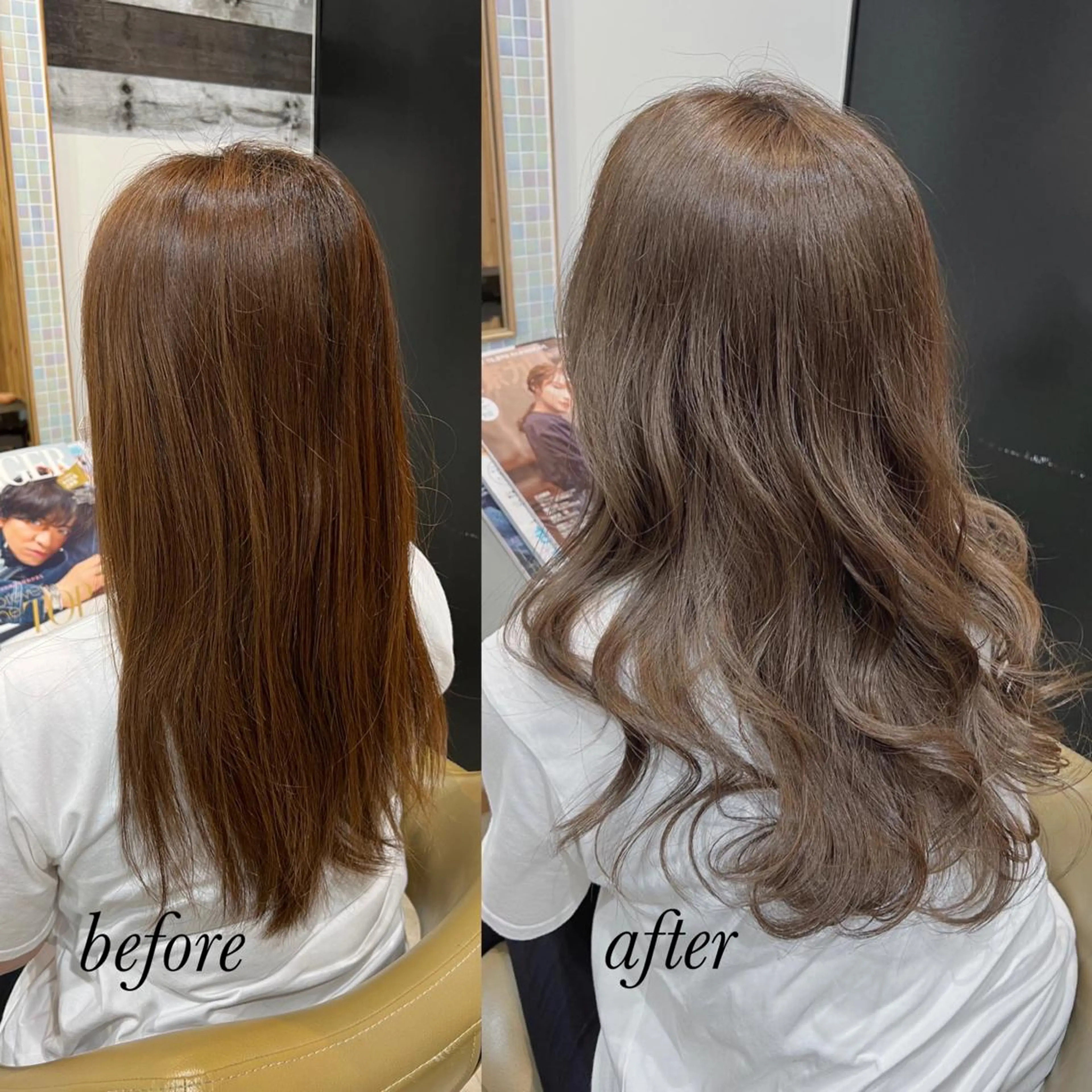 ロング カラー ヘアアレンジ キッズ バレイヤージュ ベージュカラー ブリーチ ケアブリーチ 透明感カラー カット ヘアカラー トリートメント 五反田　美容院☆張 明星☆韓国ヘアのヘアスタイル
