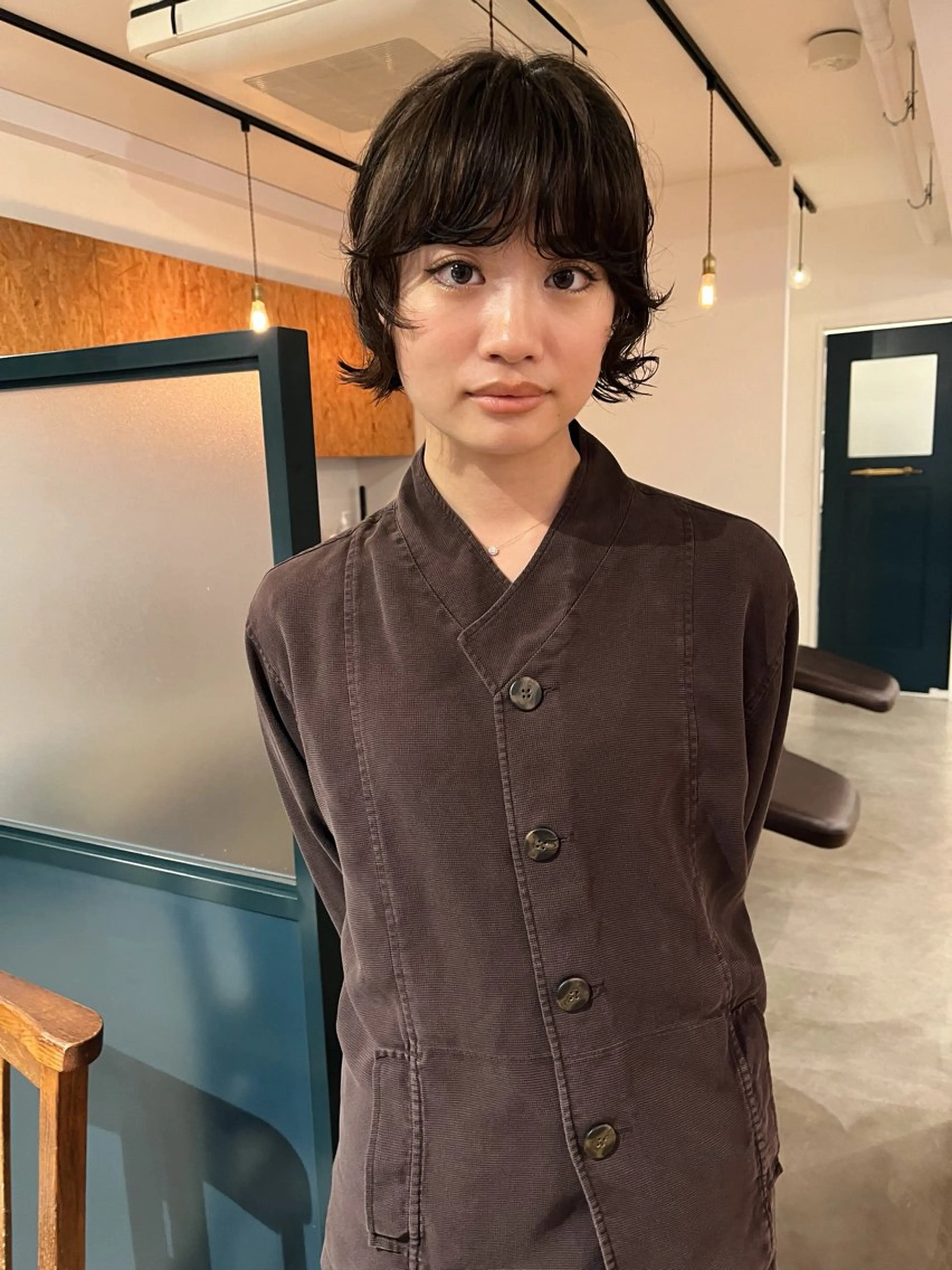 ショート パーマ 暖色カラー 🌼クニトウメイのヘアスタイル