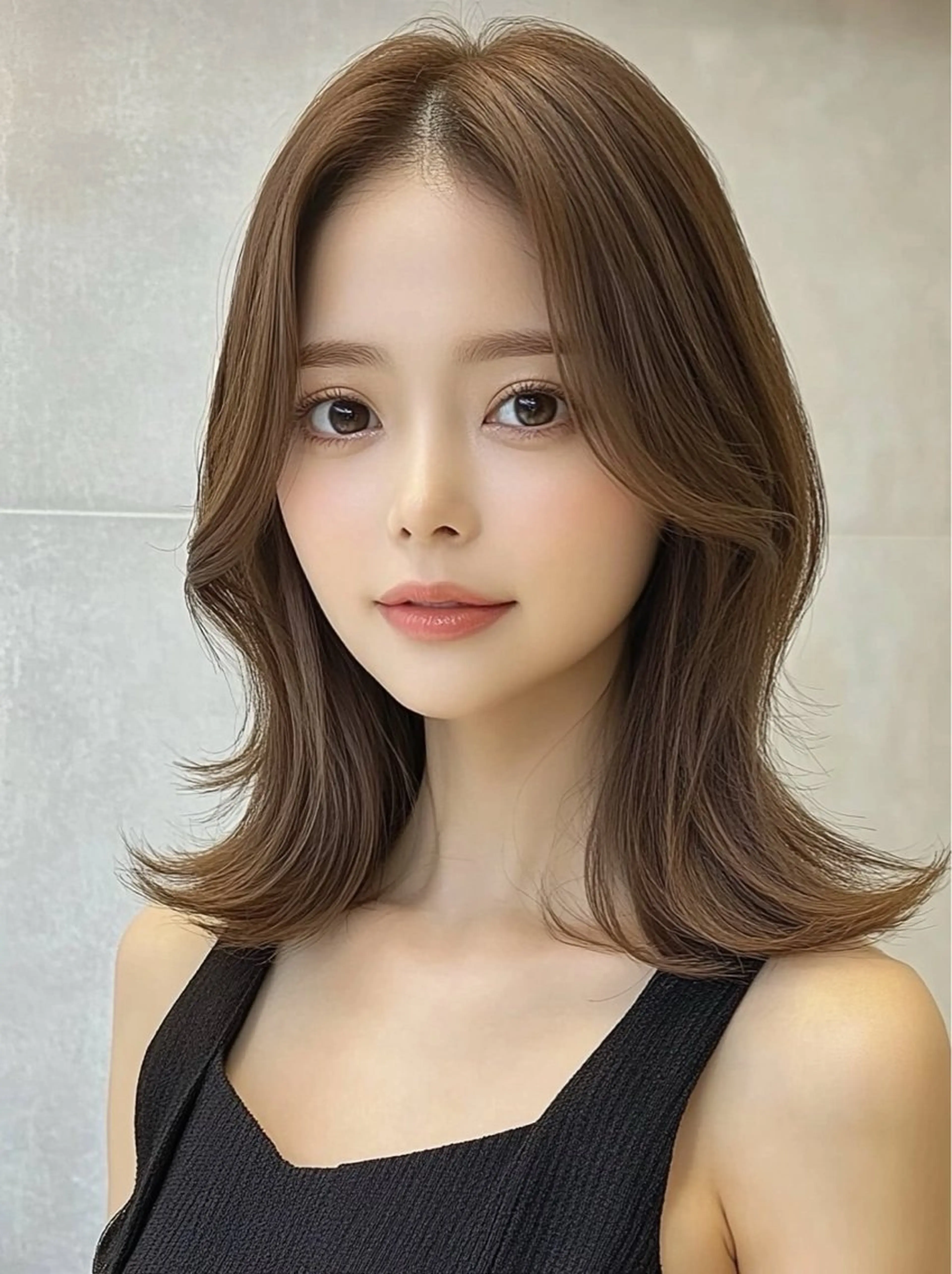 ミディアム カラー カット ヘアカラー トリートメント 顔まわり/レイヤー 🌼MIU🌼のヘアスタイル