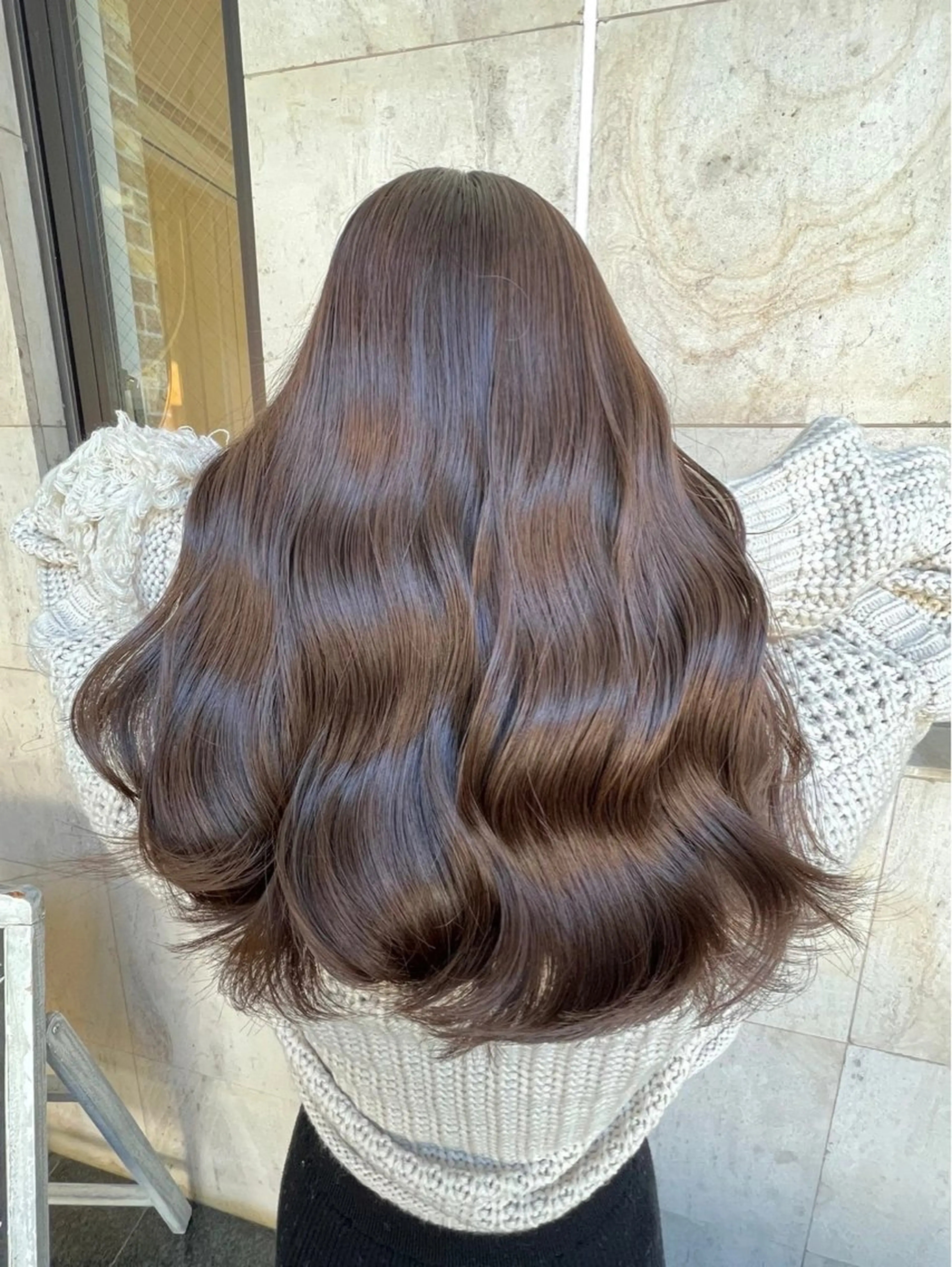 ロング カラー 切りっぱなしボブ ブリーチ ダブルカラー ハイライトカラー ブリーチなしカラー ヘアカラー トリートメント ヘッドスパ ヘアセット Wカラー/髪質改善/ 艶カラー🩶Sanaのヘアスタイル