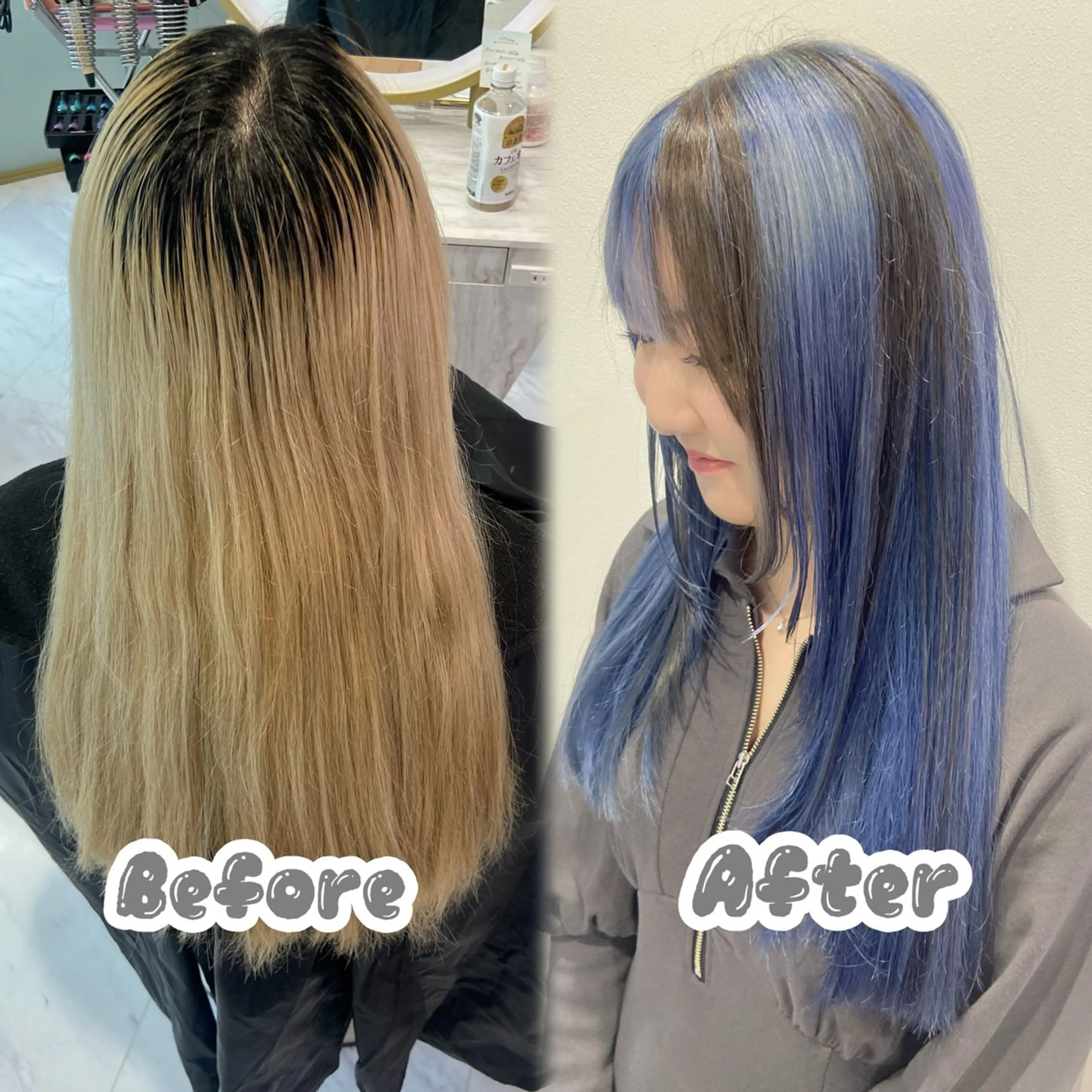 ロング カラー デザインカラー カット ヘアカラー 名駅/ハイトーン /Y2k/YUNAのヘアスタイル