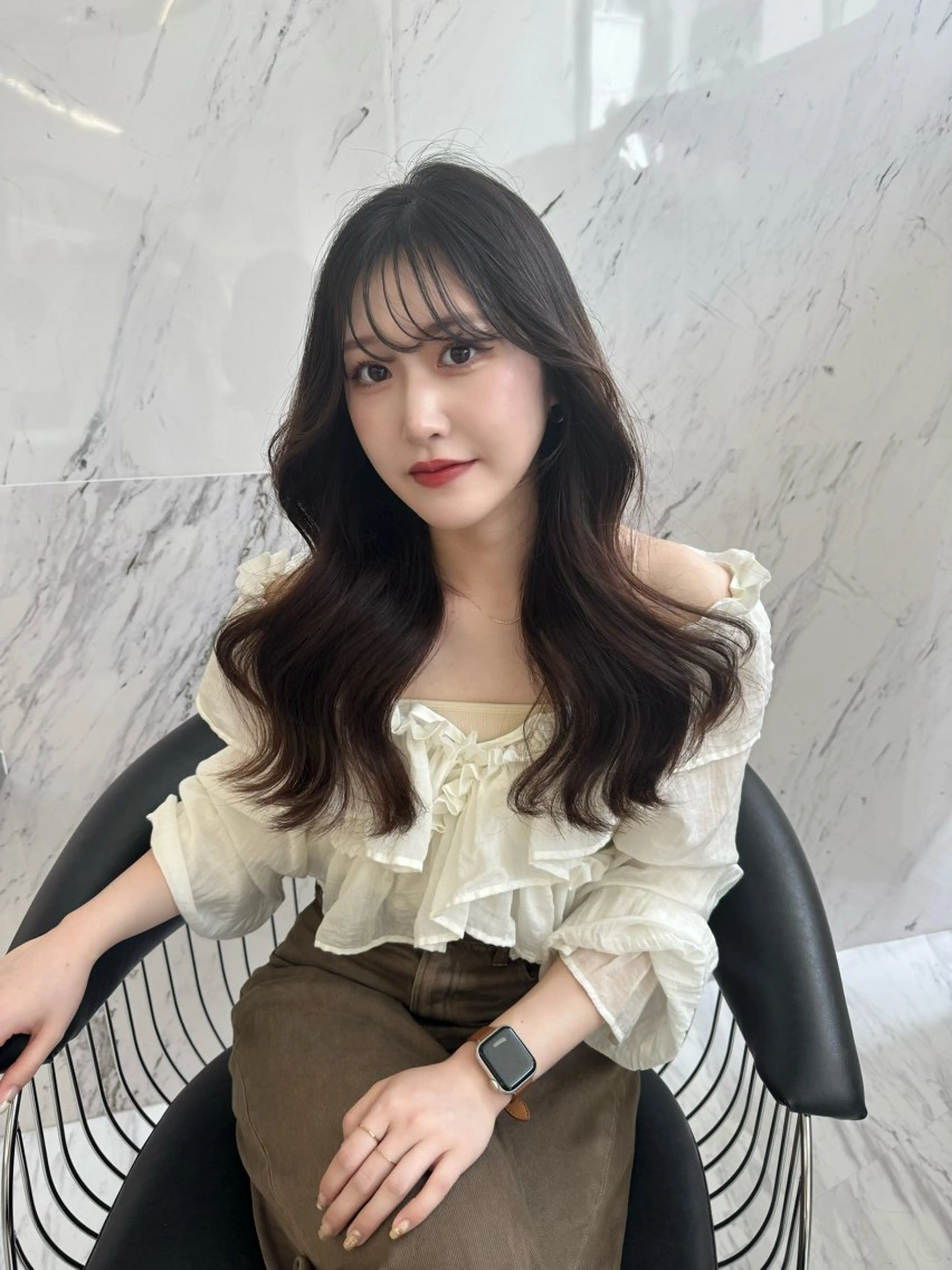 ロング カラー ヘアカラー トリートメント ParveMix🍀 藤原愛未のヘアスタイル