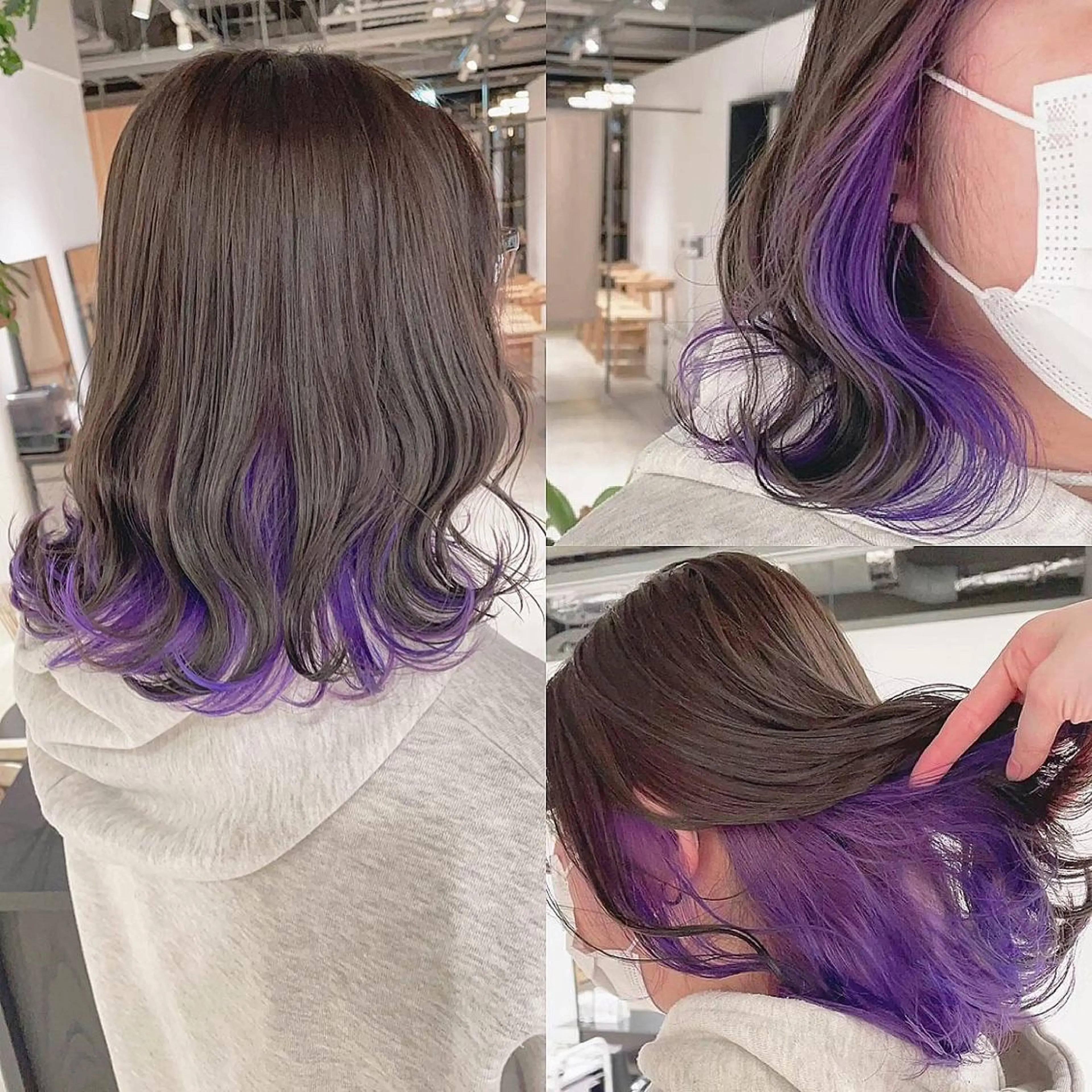 ミディアム カラー ブリーチ ヘアカラー トリートメント 渋谷:インナーカラー ／🍒エリカ🍒のヘアスタイル