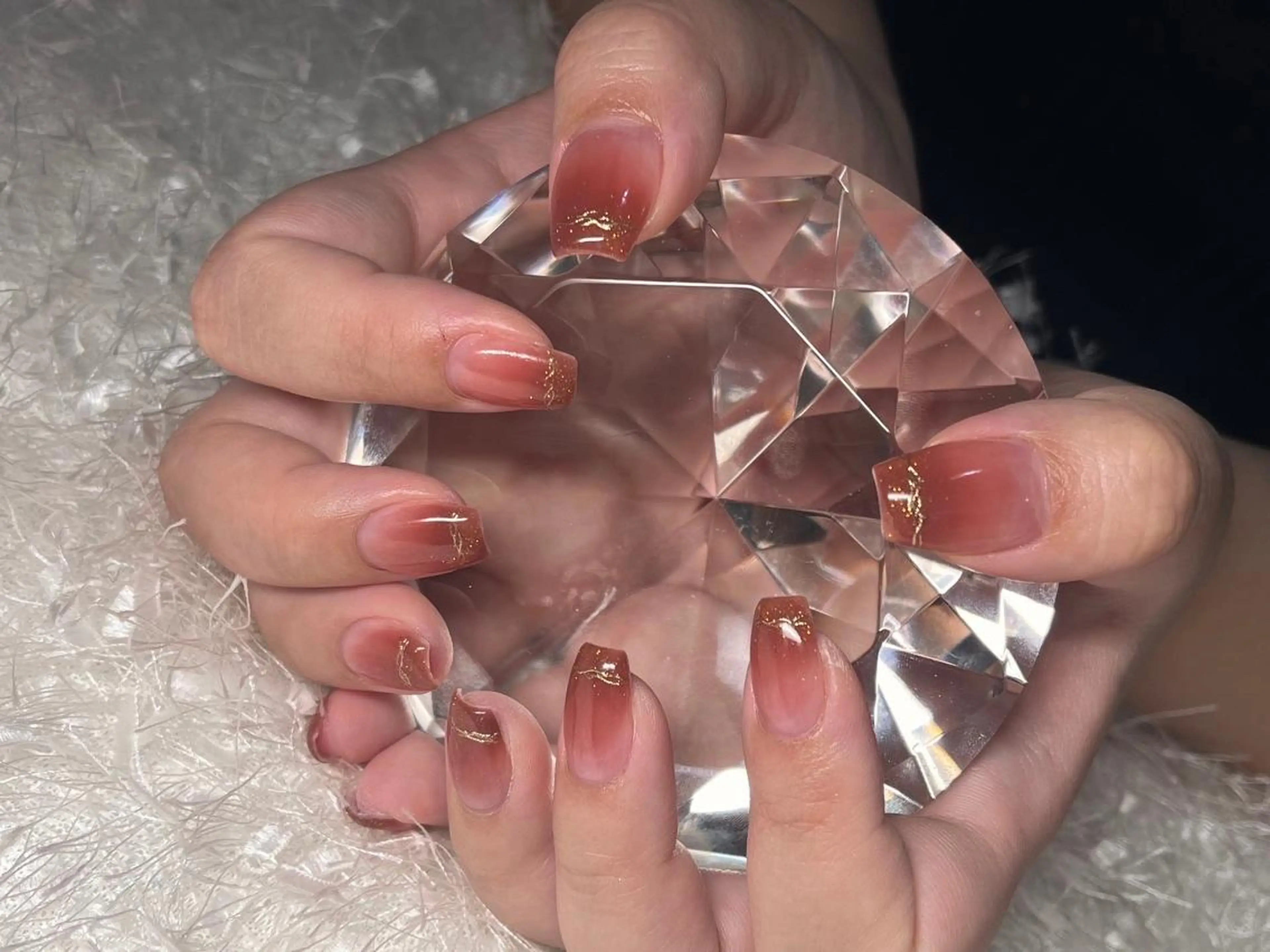ネイル オーロラネイル 長さ出し フレンチネイル ジェルネイル グラデーション ハンドネイル Nail&eye Belire 新宿のネイルデザイン