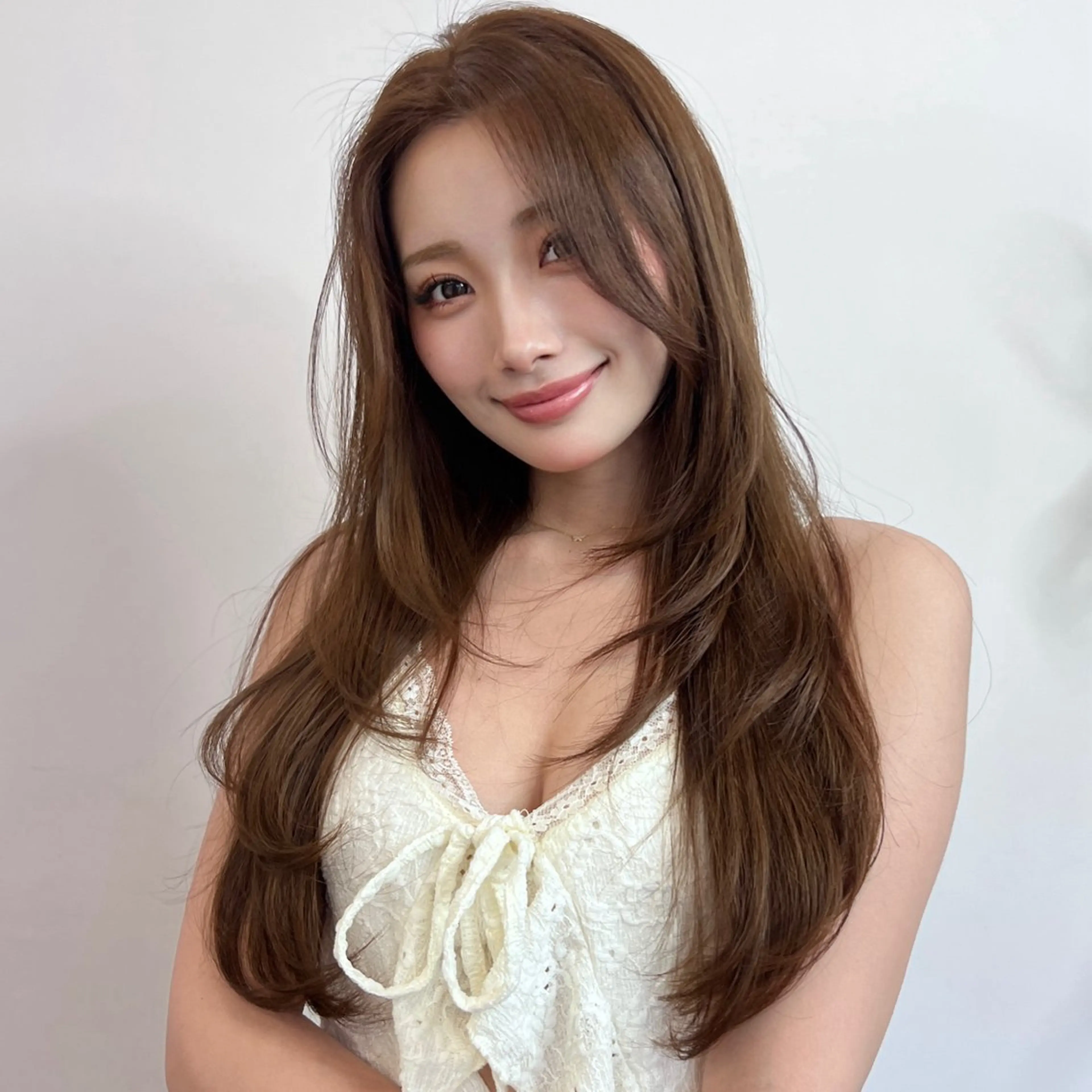 ロング カラー レイヤーカット カット ヘアカラー トリートメント 透明感×髪質改善🧸 韓国ヘア　武田涼のヘアスタイル